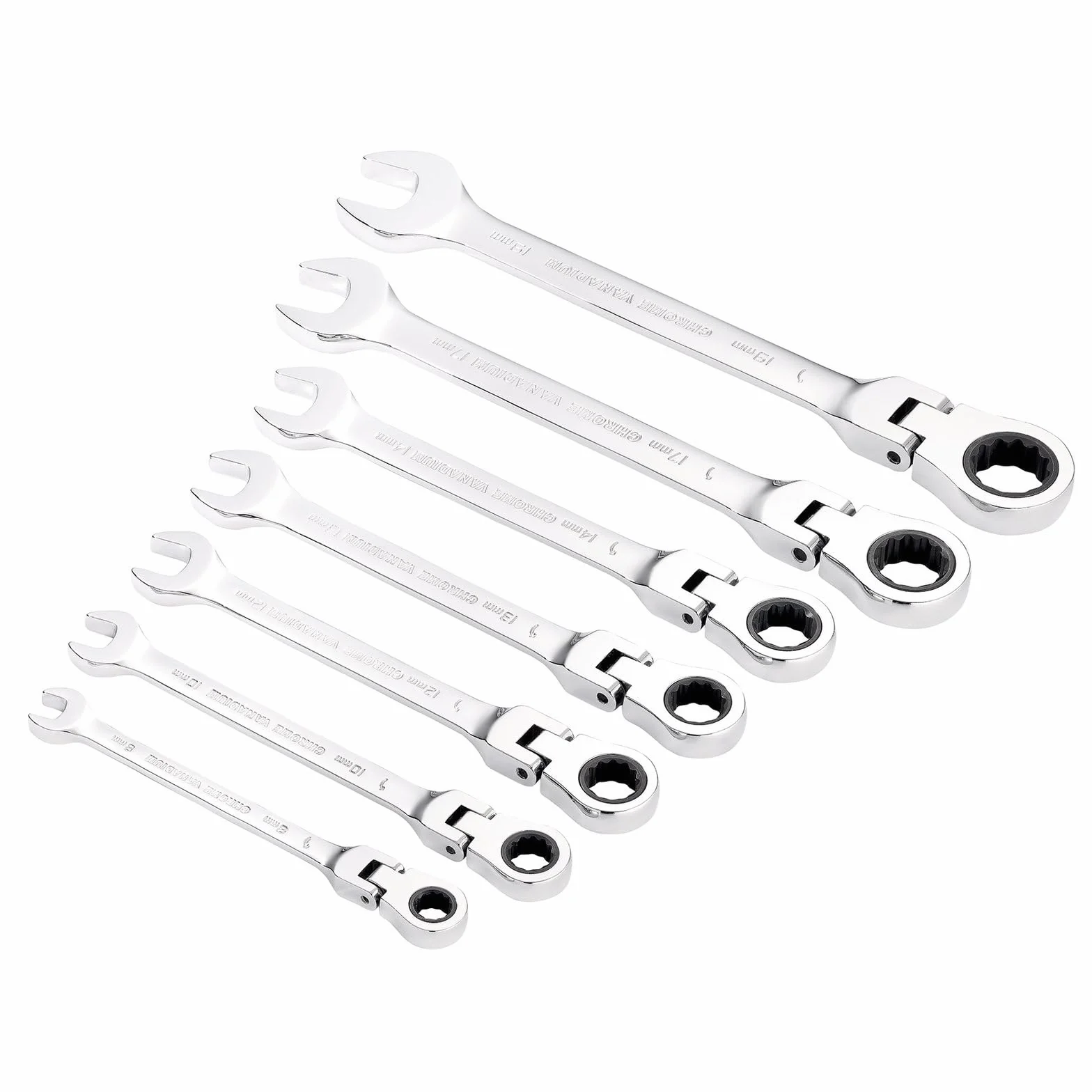 Draper 25396 Hi-Torq metryczny klucz płasko-oczkowy z elastyczną głowicą, niebieski, 7 szt