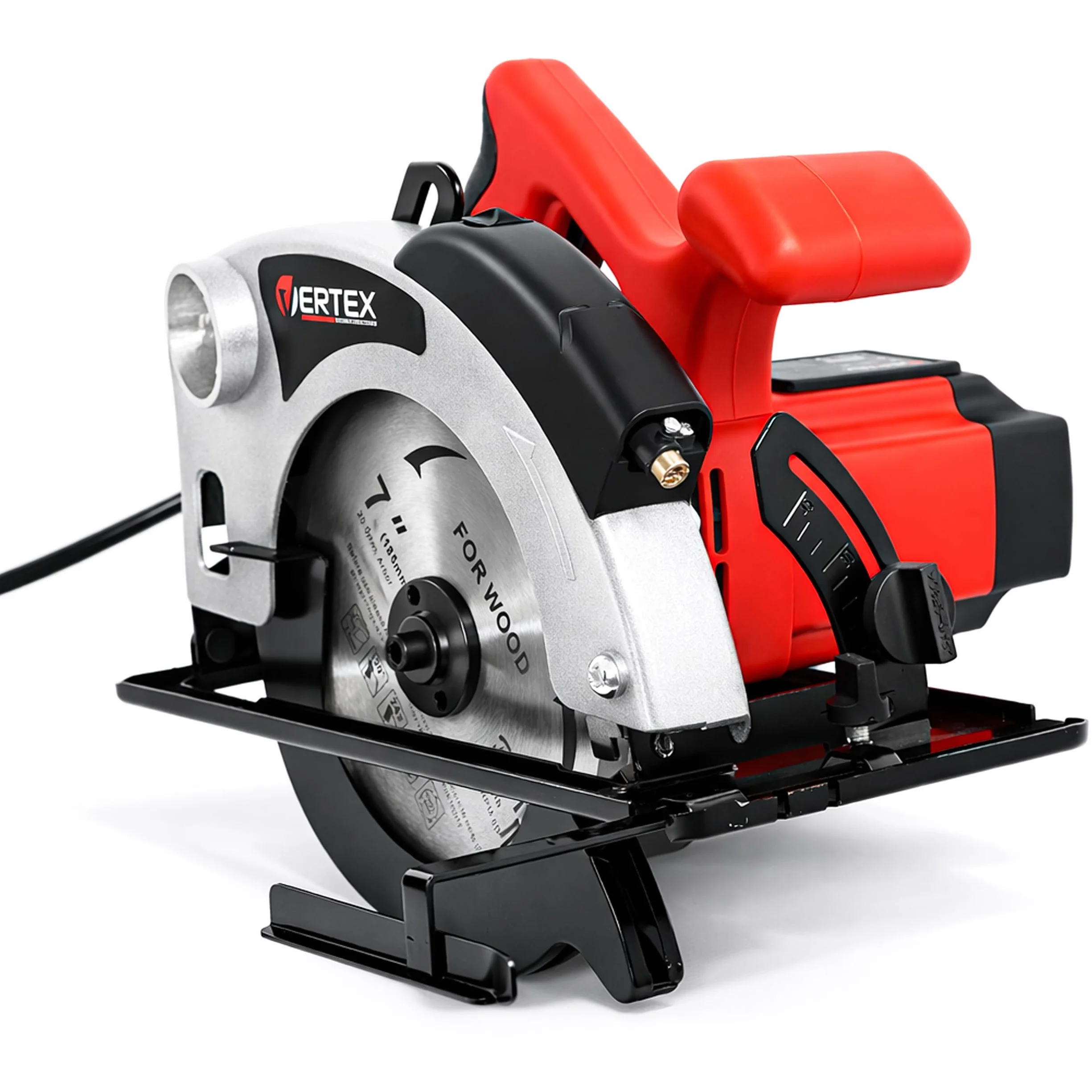 Vertex VPT1400 Pilarka Tarczowa z Laserem, 1400W, 185mm, 4500 obr/min, Cięcie 65mm/90° i 45mm/45°, z Prowadnicą i Klinem Rozszczepiającym