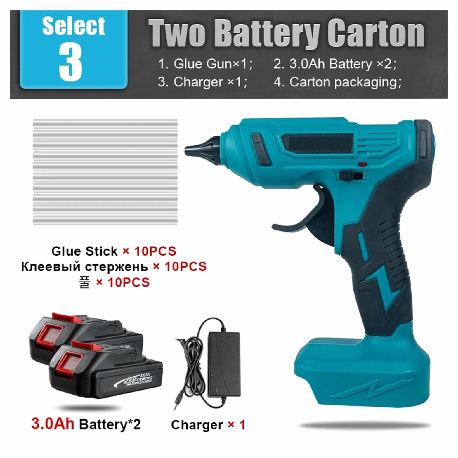 Elektryczny Pistolet Do Klejenia Na Gorąco Akumulatora 18V Bezprzewodowy Chwytak Kleju 11mm Klej W Sztyfcie Wiatrówka Spawania Szybkie Nagrzewanie(C)