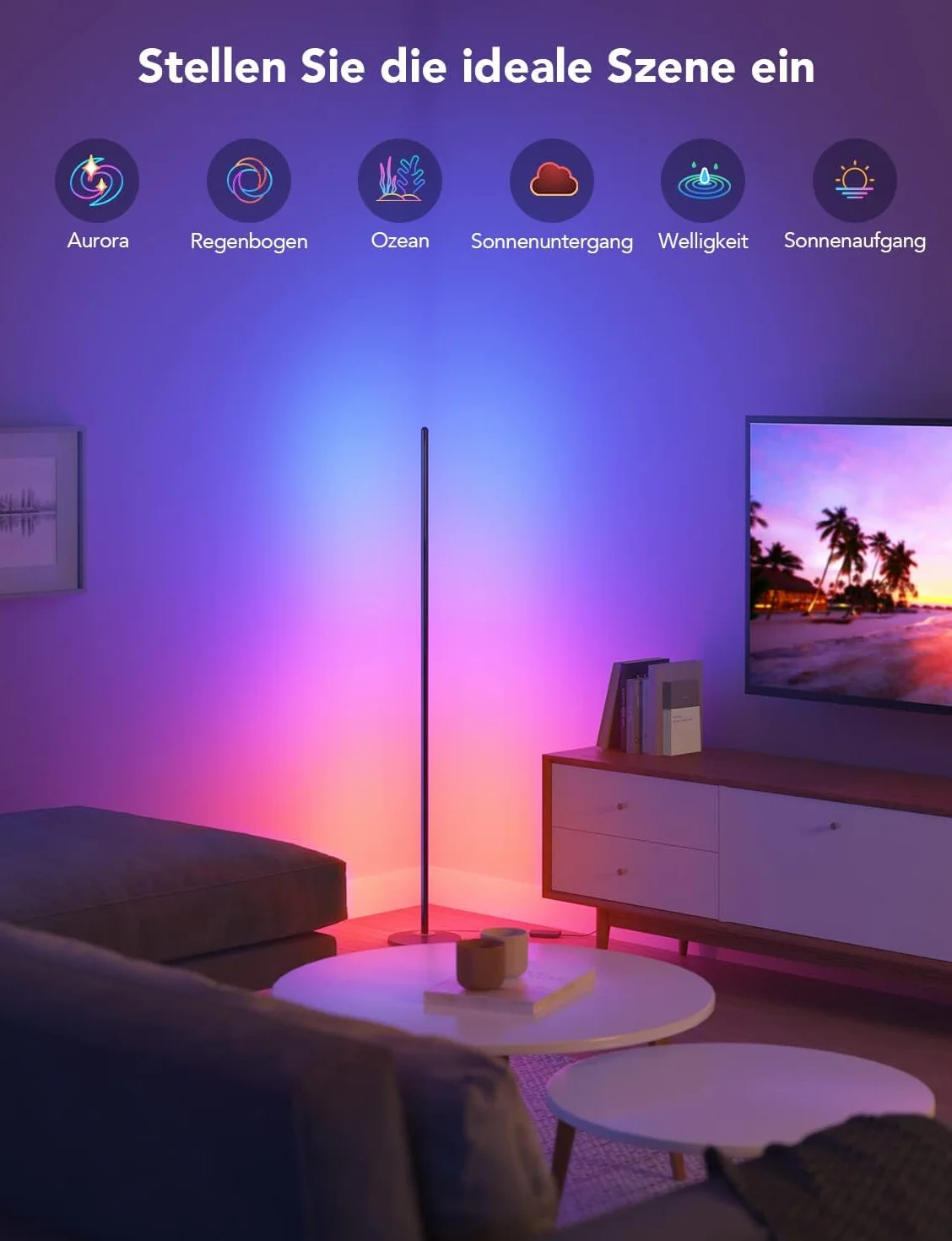 Govee RGBIC lampa stojąca LED, WiFi, ściemniana, Alexa i Google Assistant, sterowanie aplikacją, 16 milionów kolorów, 58 trybów scenerii, tryby muzyki, tryb DIY, do sypialni, dla graczy, czarna