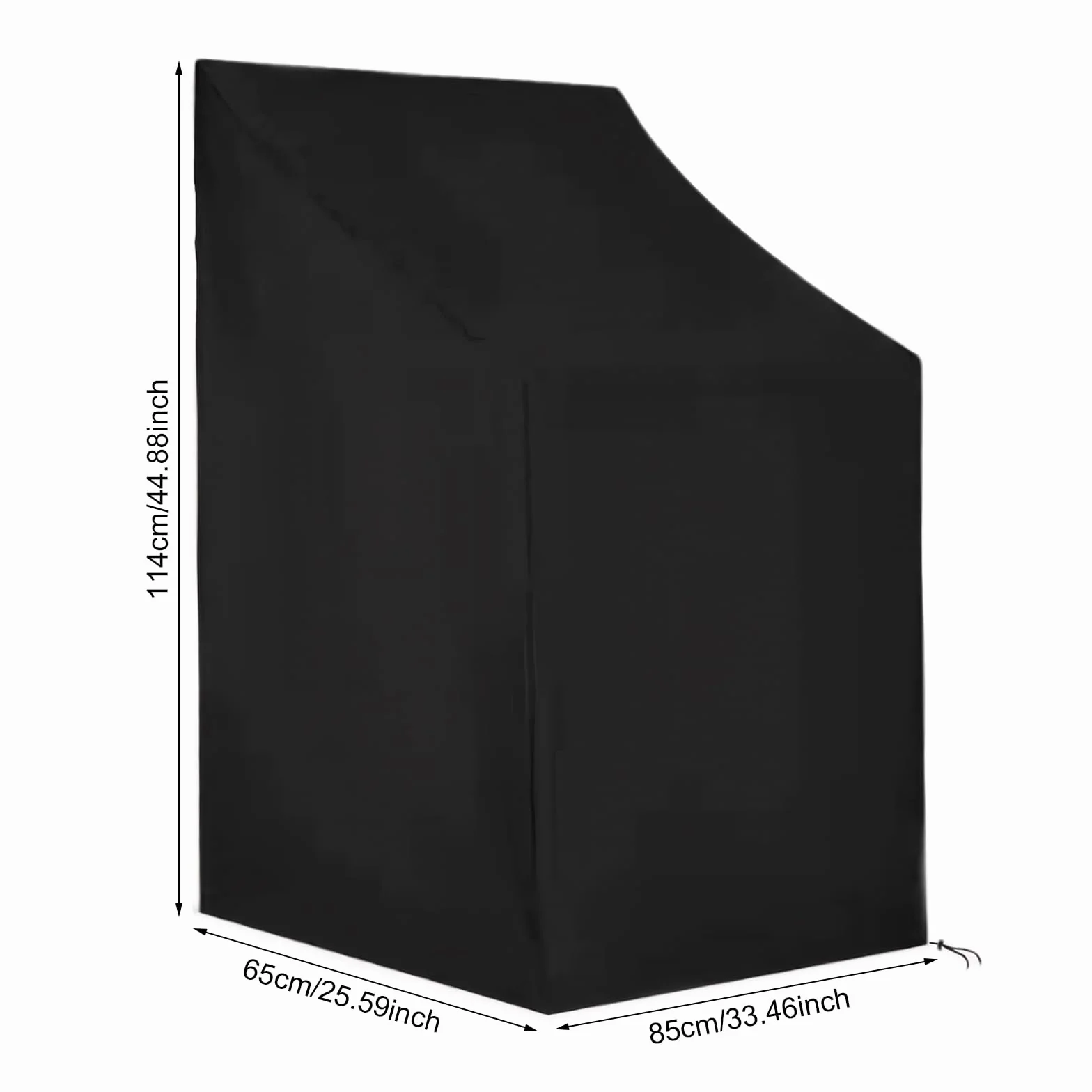 Pokrowce na krzesła ogrodowe Oxford 210D wiatroszczelne czarne 114x85x65
