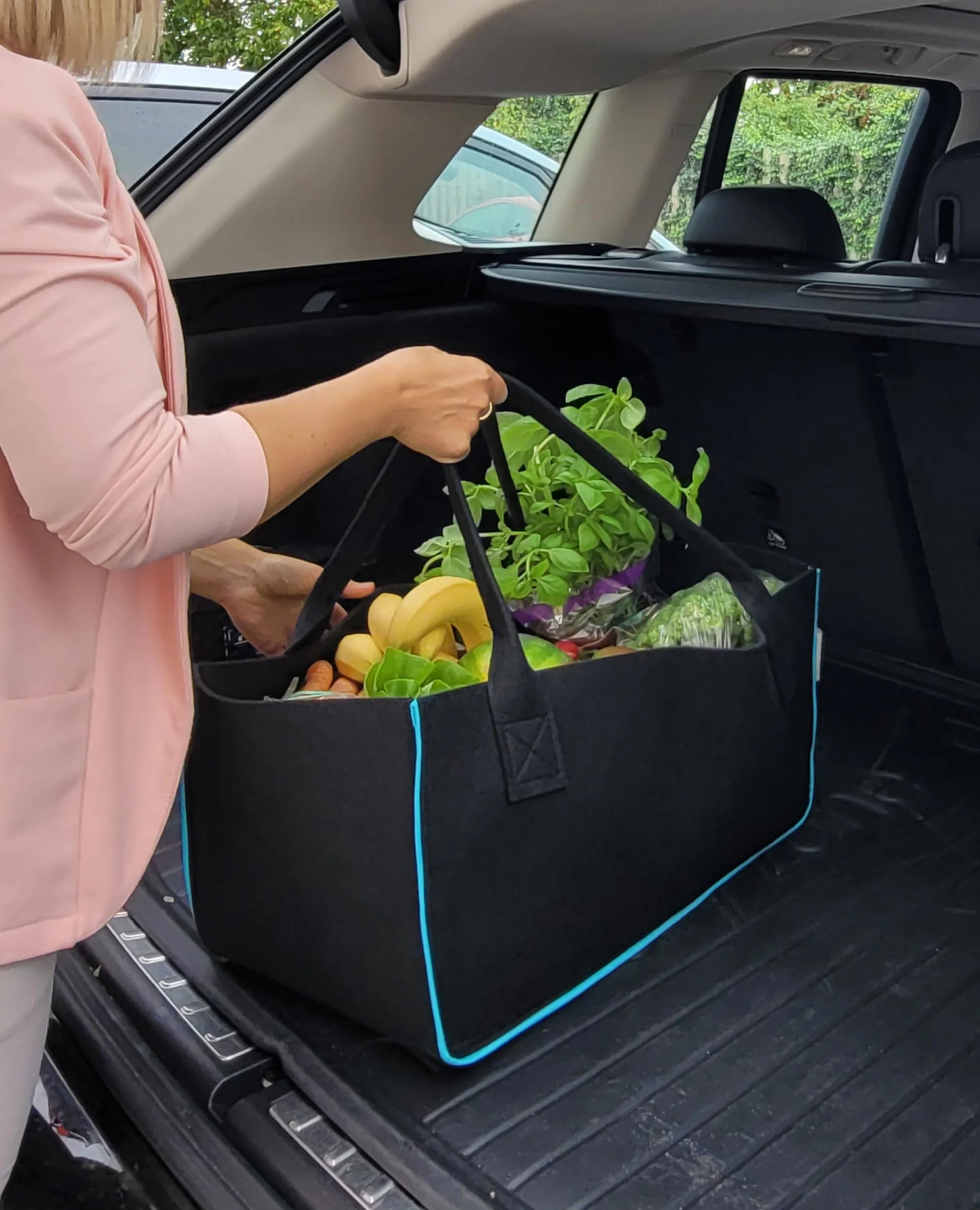 Filcowa torba na zakupy, torba na drewno kominkowe, filcowa, torba transportowa, organizer samochodowy na gazety (czerwona, 1)