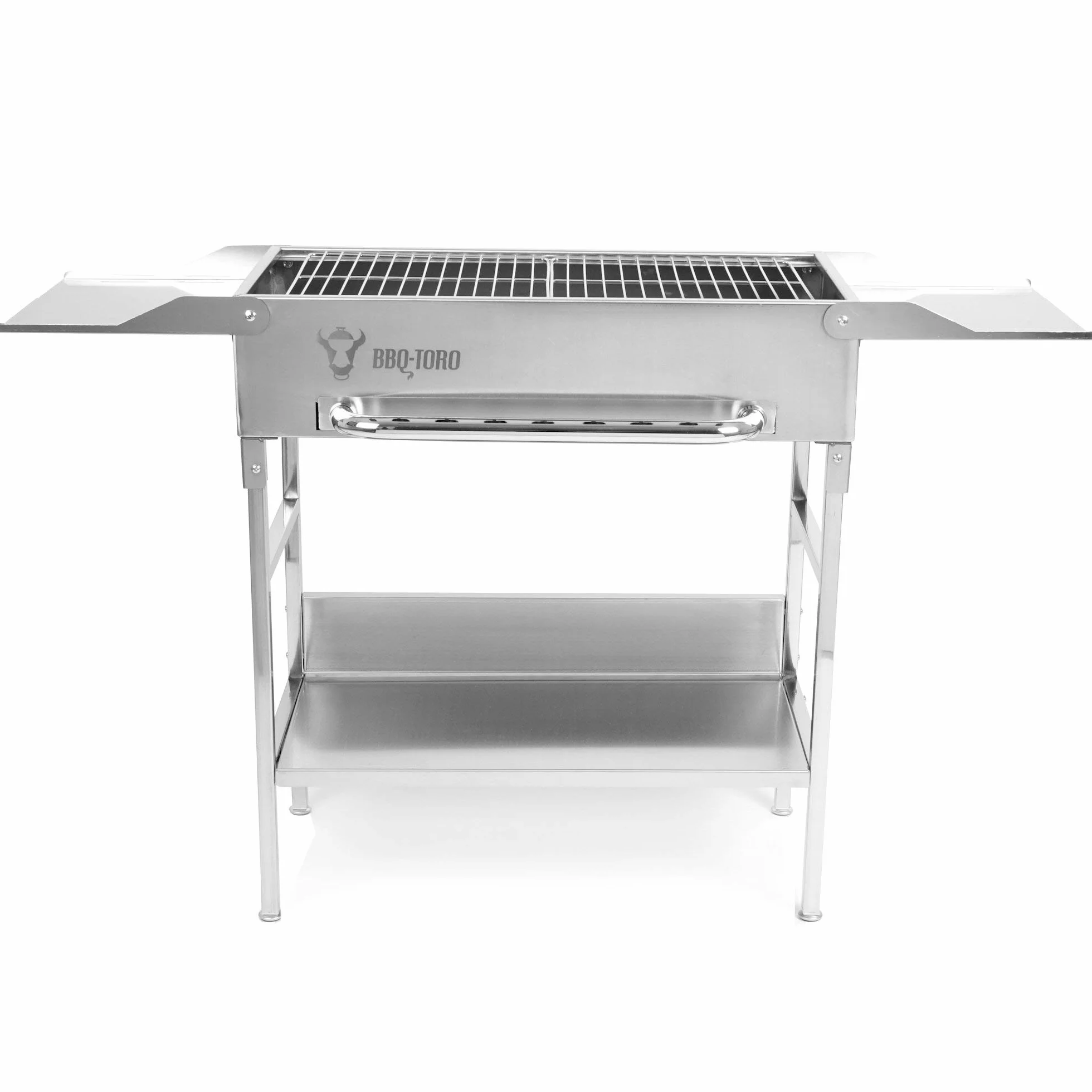 BBQ-Toro Stół do grillowania z elektrycznym rożnem i rusztem do grillowania | grill ze stali nierdzewnej z obrotową nakładką, 9 szpikulców, rusztem do grillowania i silnikiem | z wtyczką sieciową i