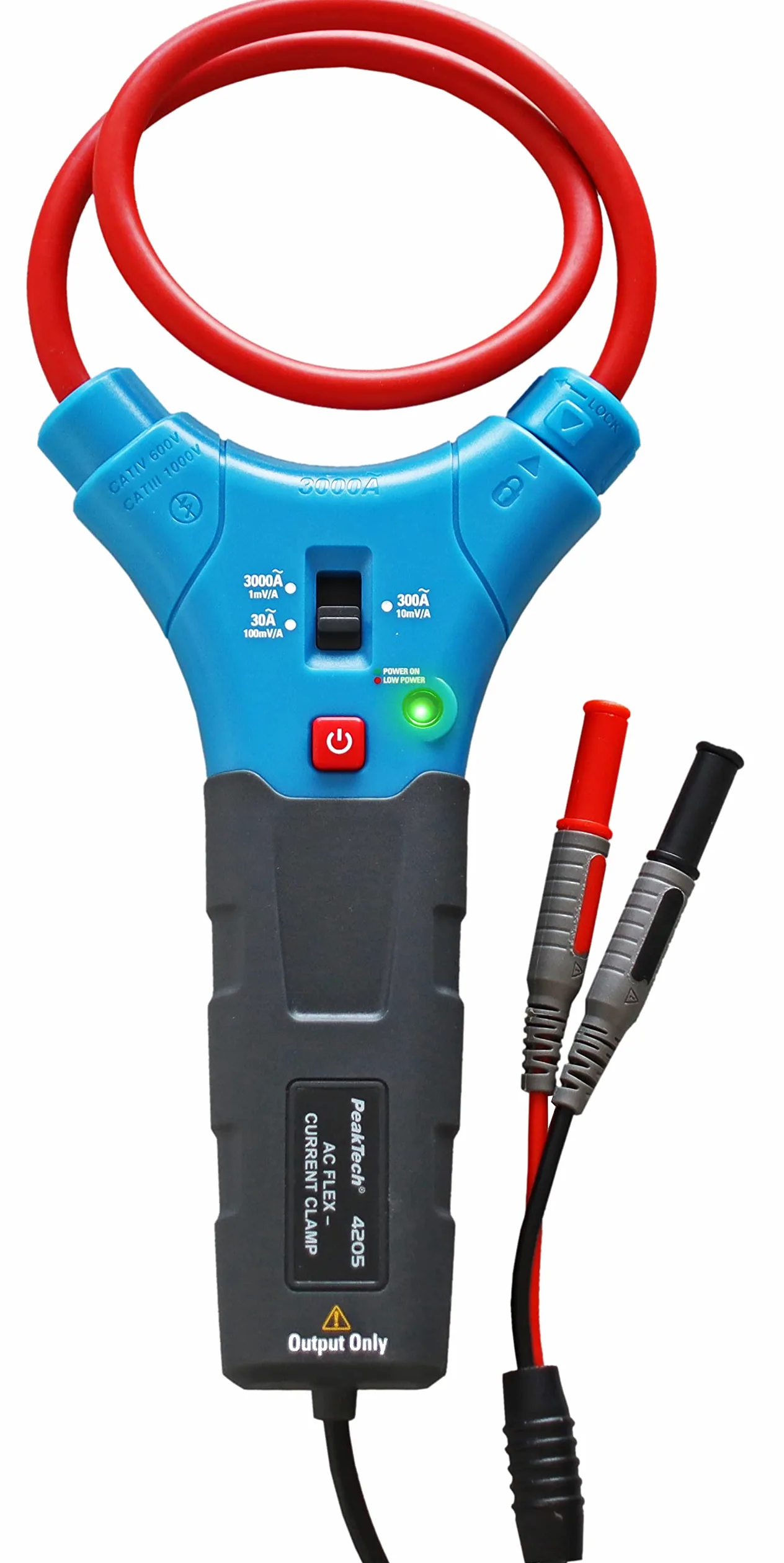 PeakTech 4205 – elastyczny adapter 30/300/3000 A AC do multimetru, wtyczka 4 mm, miernik prądu, szczypce do miernika cyfrowego, amperomierz, P 4205