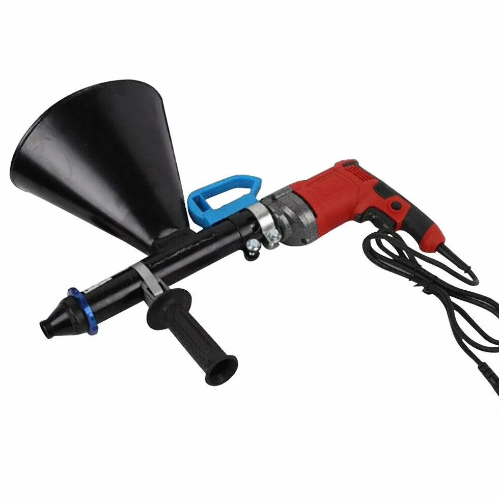 Pistolet do fug, 700 W, elektryczny pistolet do zaprawy murarskiej z 2 dyszami i okrągłą dyszą do ścian murów i podłóg