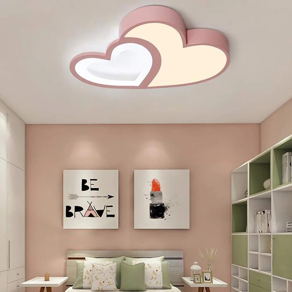 Lampa sufitowa LED, ściemniana, nowoczesna lampa z pilotem zdalnego sterowania, akrylowa, lampa sufitowa dla dzieci, dla chłopców i dziewczynek, do sypialni, różowa, 50 W