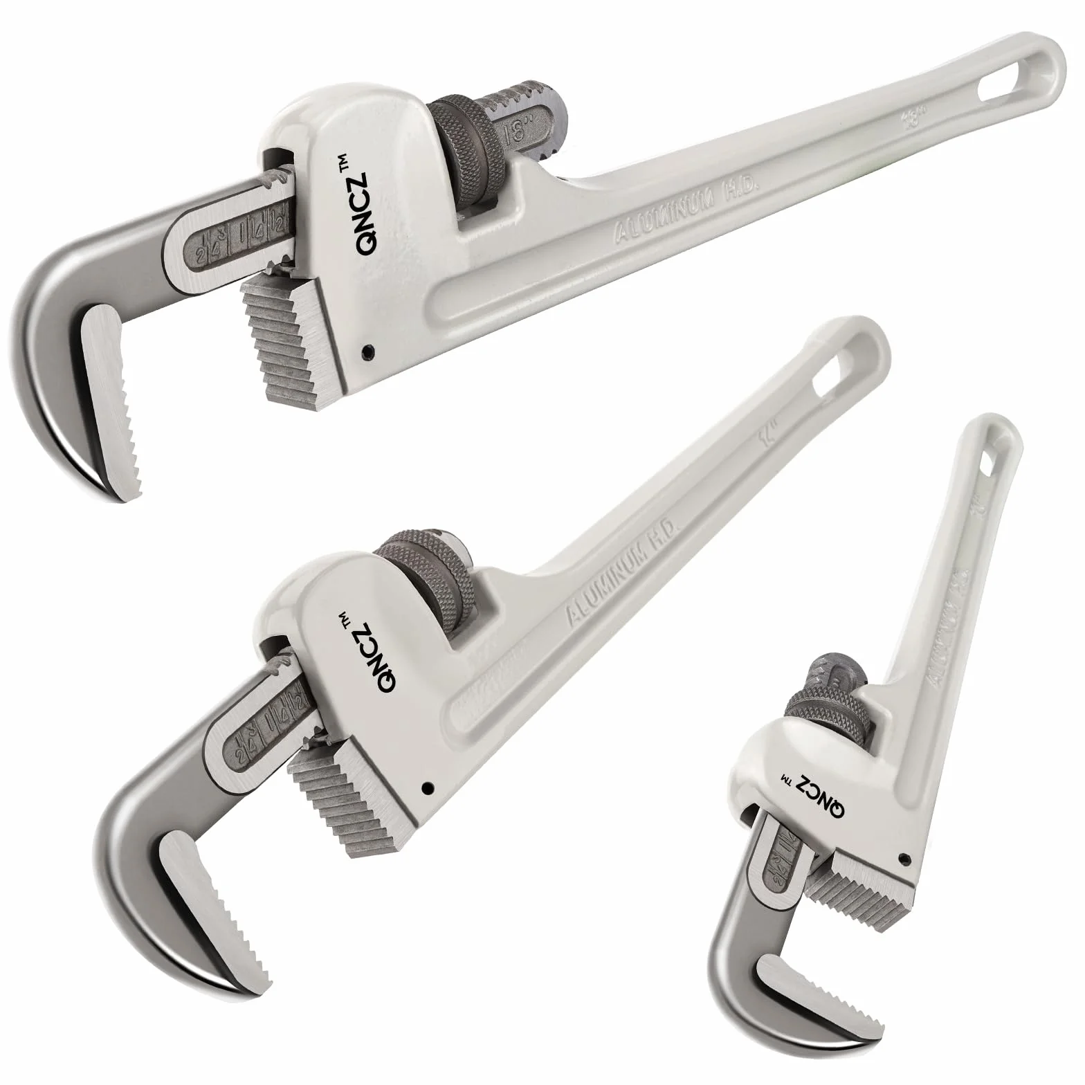 QNCZ Zestaw kluczy do rur, profesjonalny klucz do rur aluminiowych 10, 14, 18 cali klucz hydrauliczny do hydraulików, rur, domu, naprawy samochodów