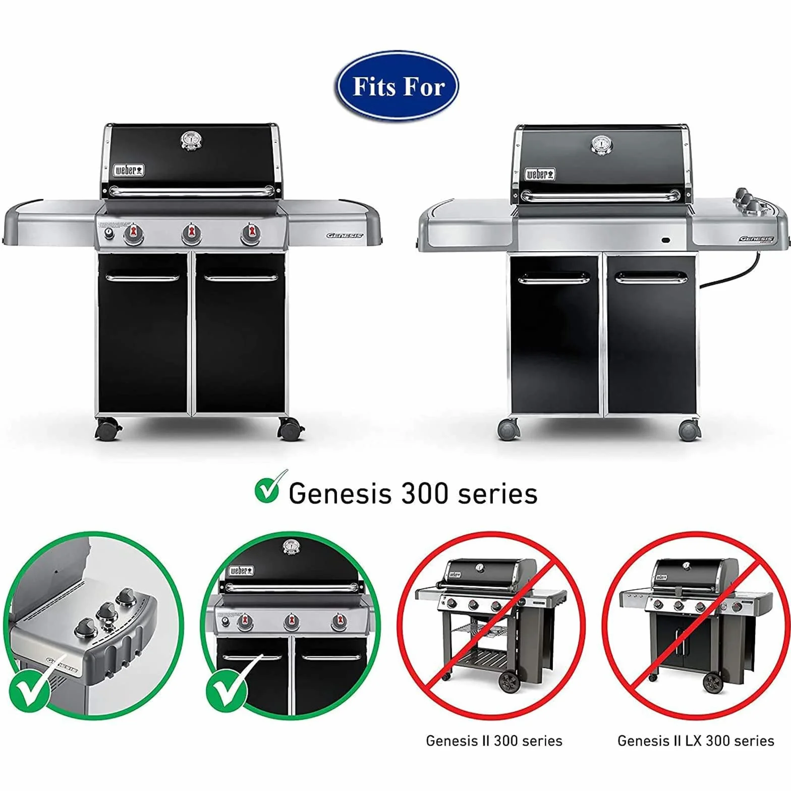 GFTIME 49,5 cm x 33 cm ruszt do gotowania 7524 7528 do Weber Genesis E/S-310/320/330, EP-310/320/330 (2007-2016), nie pasuje do Genesis II/LX E310/340