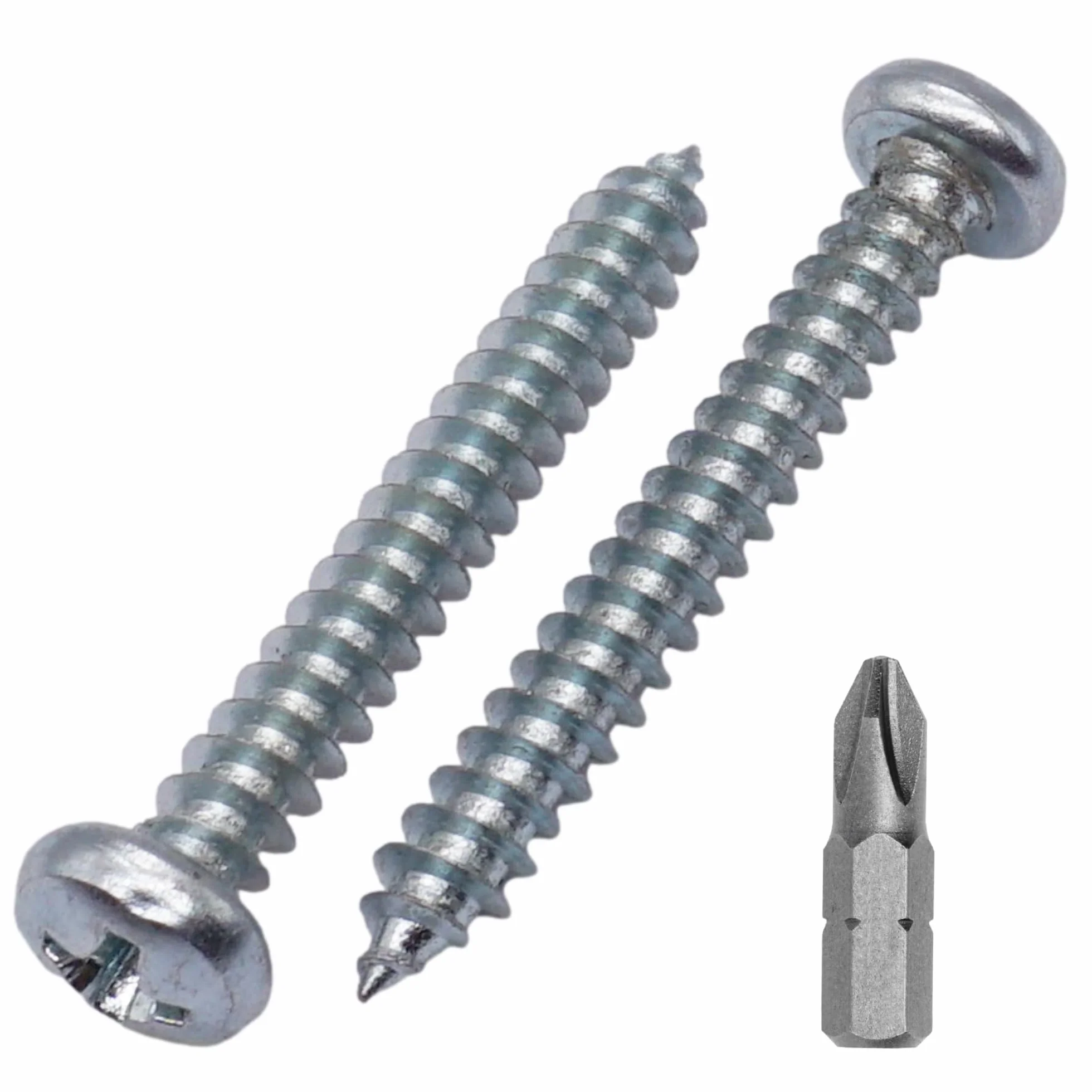 SKIR'CO (100 szt.) Wkręty samogwintujące ze stali ocynkowanej 4,2 x 32 mm, DIN 7981 C, śruby z łbem stożkowym, łbem PH