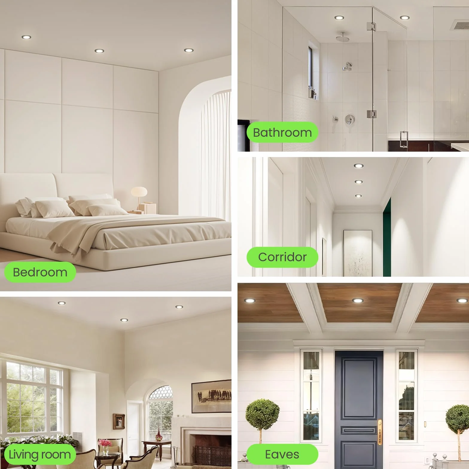 ALUSSO LIGHTING Ściemniany Punkt LED, 230V, 3CCT 3000K/4000K/6500K, Możliwość Zmiany, Reflektor LED Extra Piatto 29 mm, łazienkowy IP44, Czarny, Zestaw 10 Sztuk