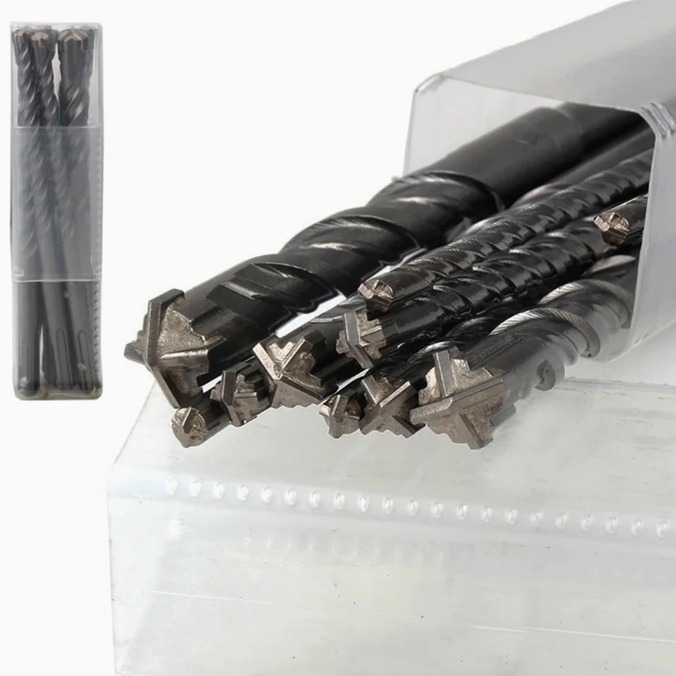 Wiertło do betonu 1/2, zestaw wierteł udarowych SDS Plus, bity o długości 160 mm z końcówką krzyżową muru elektrycznego(9pcs)