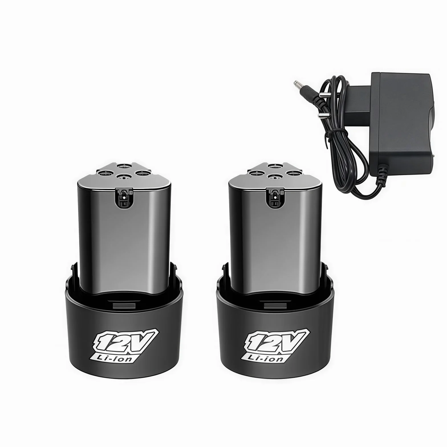 Akumulator litowo-jonowy 4000mAh typu B 12 V i ładowarka. Kompatybilny z wkrętarką elektryczną, wiertarką elektryczną, szlifierką kątową, elektronarzędziami(2pcs-4.0Ah-charger)
