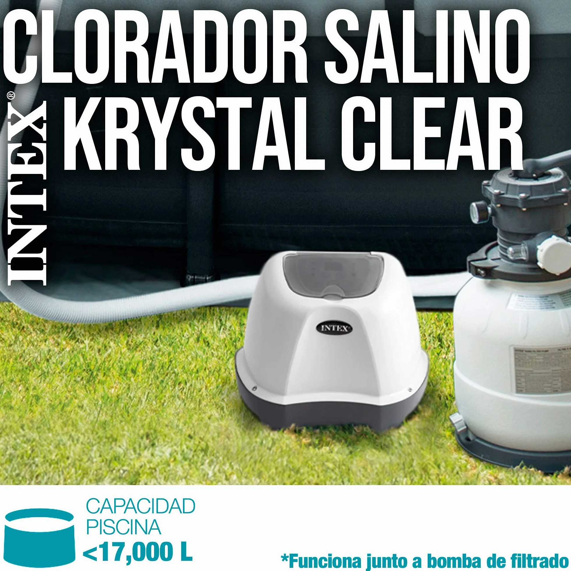 Intex System Słonej Wody 230 V Szary Biały