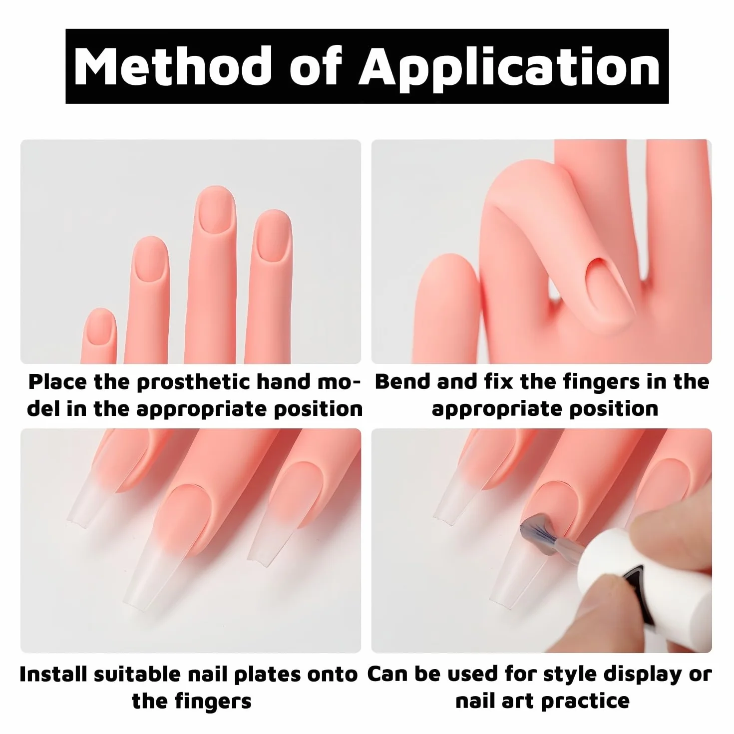 Kiuiom Manicure, ćwiczenia rąk i palców, do treningu paznokci, silikonowa dłoń do ćwiczeń, elastyczna silikonowa ręka do ćwiczeń, model z palcami treningowymi