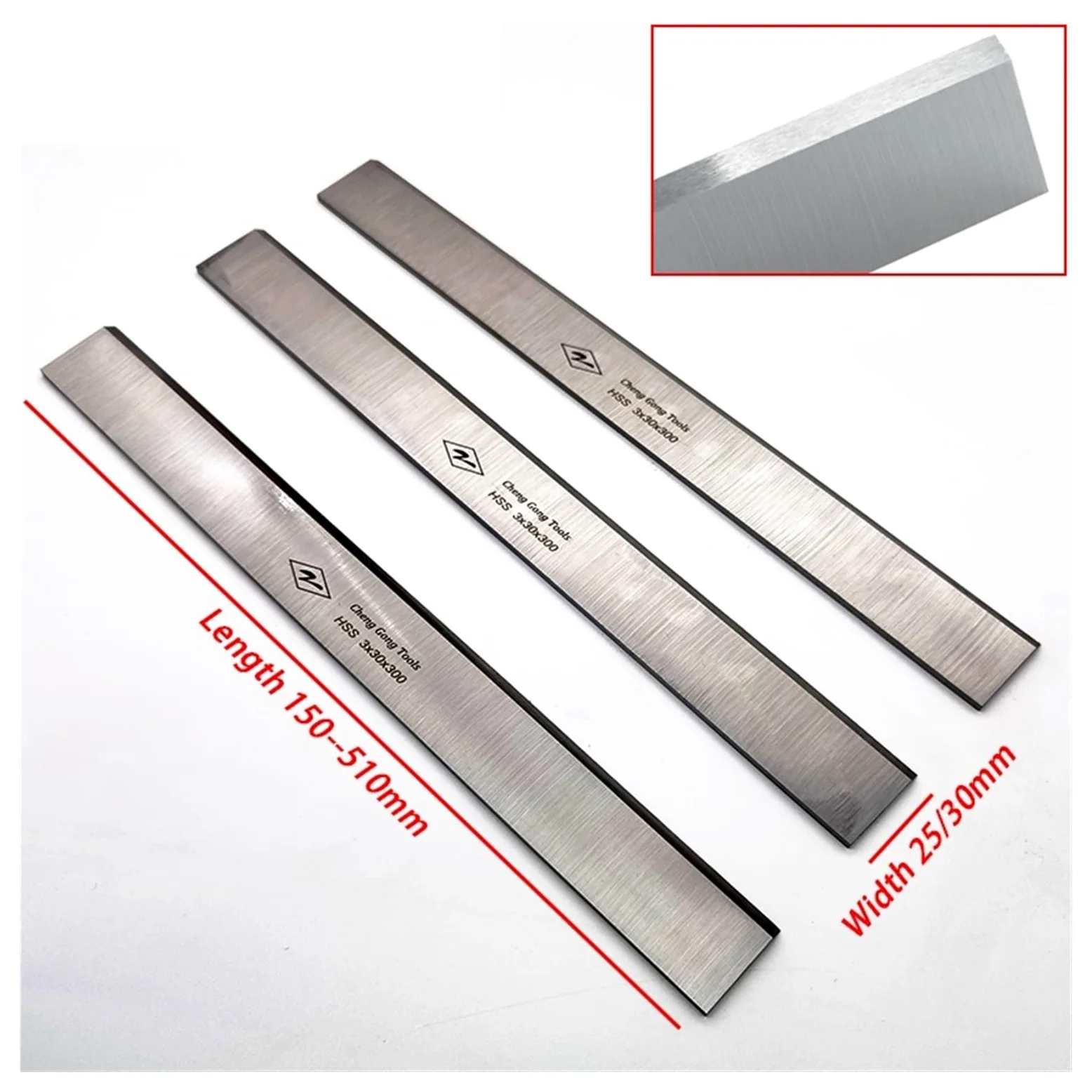 3 szt. 25mm 30mm HSS strugarki do drewna długość 150-510mm narzędzia do cięcia twardego drewna(Width 30mm,3Pcs Length 500mm)