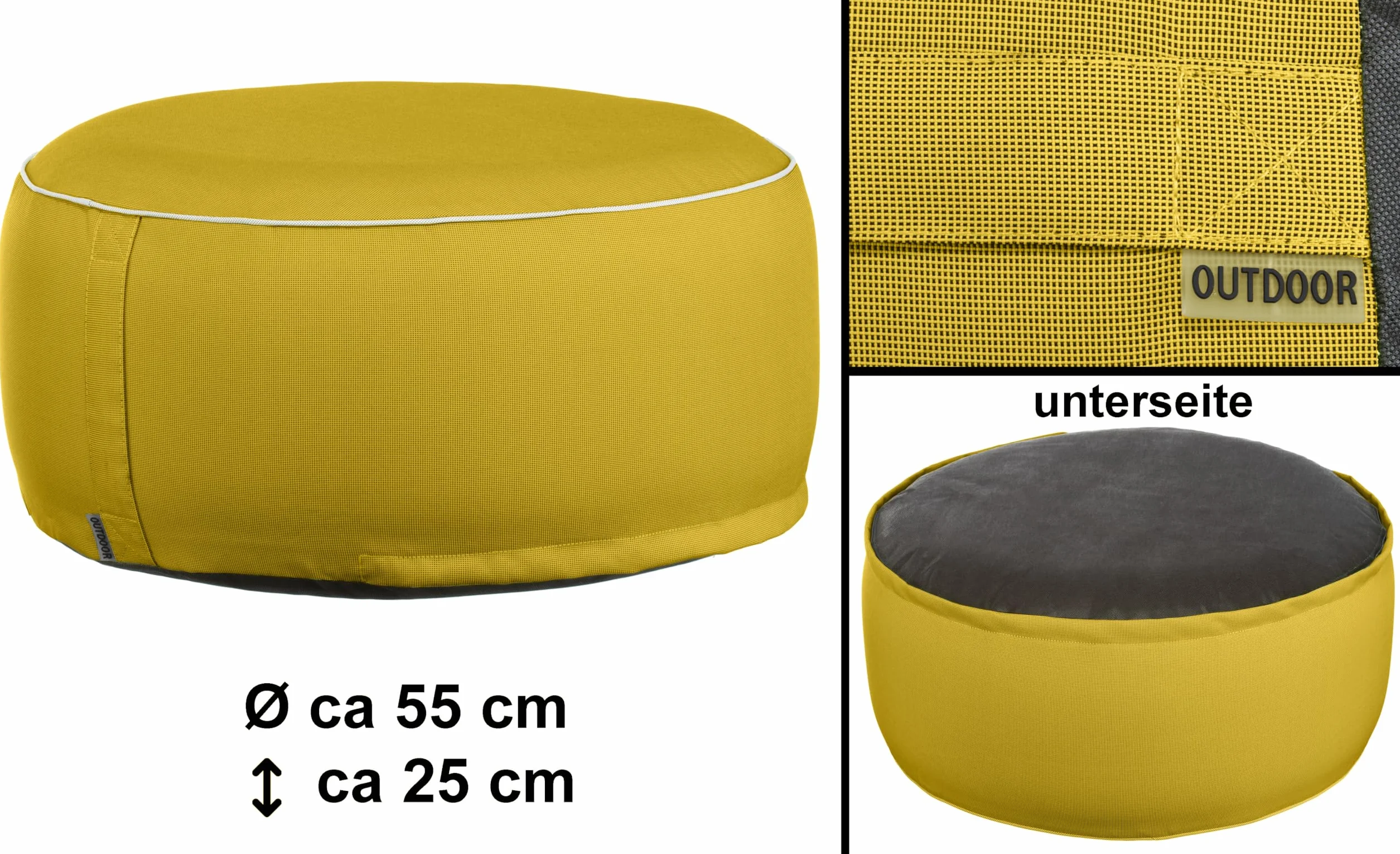 Brandsseller Nadmuchiwany taboret pufa Ø 55x25 cm wodoodporny worek do siedzenia ogród taras salon plaża