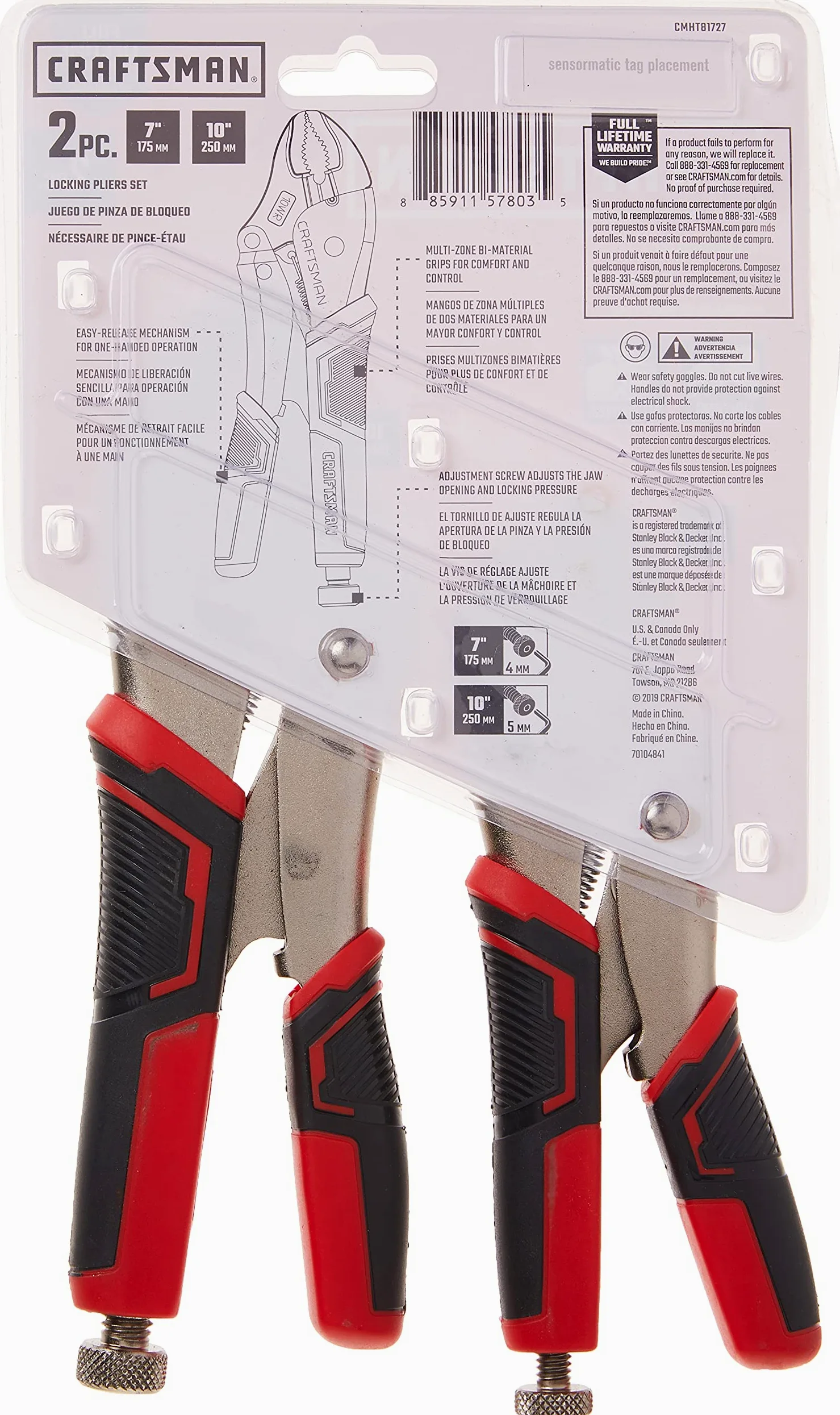 CRAFTSMAN Szczypce blokujące, 2-częściowy zestaw szybkiego zwalniania (CMHT81727)