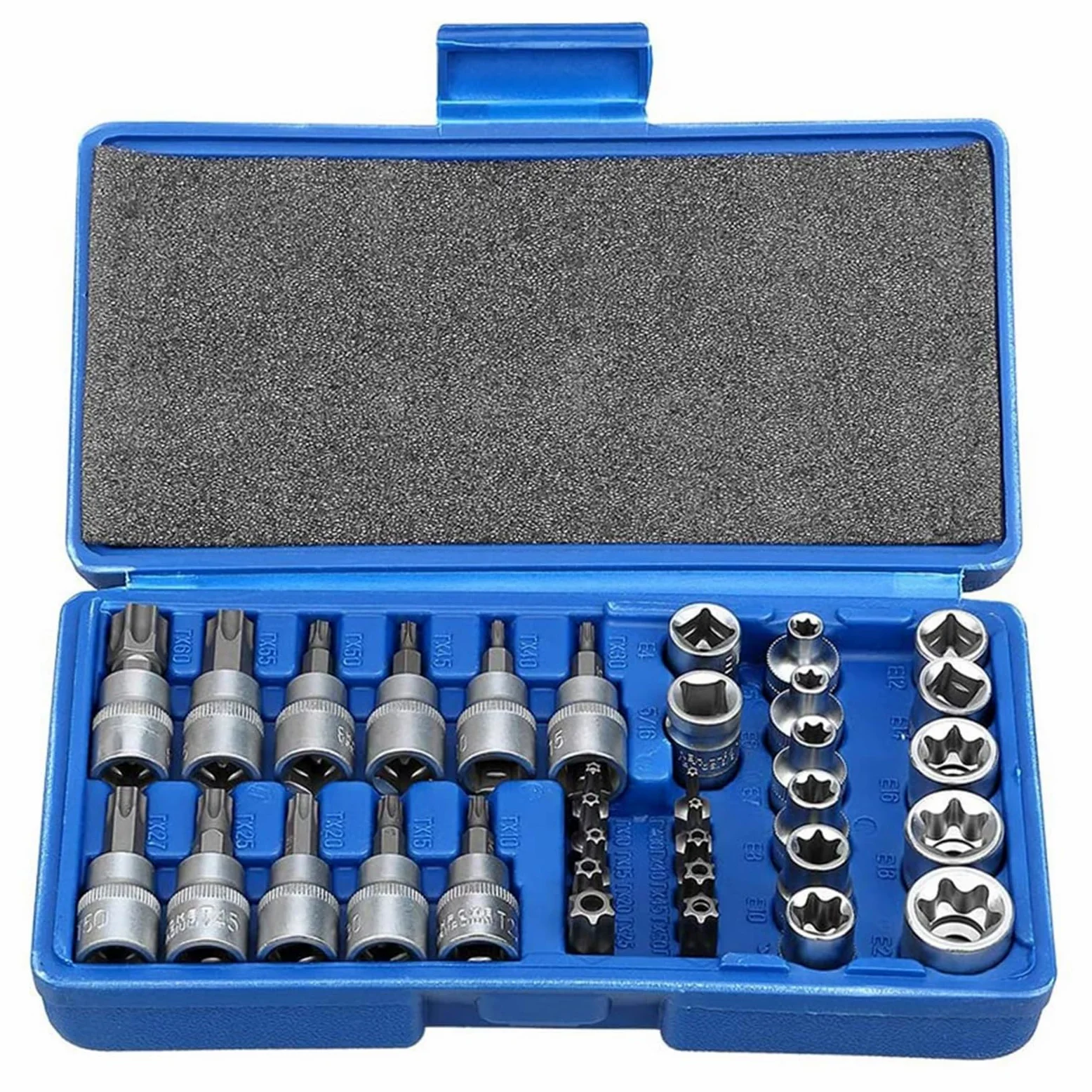 34 szt. Gniazda Torx Star i zestaw bitów Męskie/żeńskie Bity E-Security Drive Narzędzie ręczne Torque Star Socket