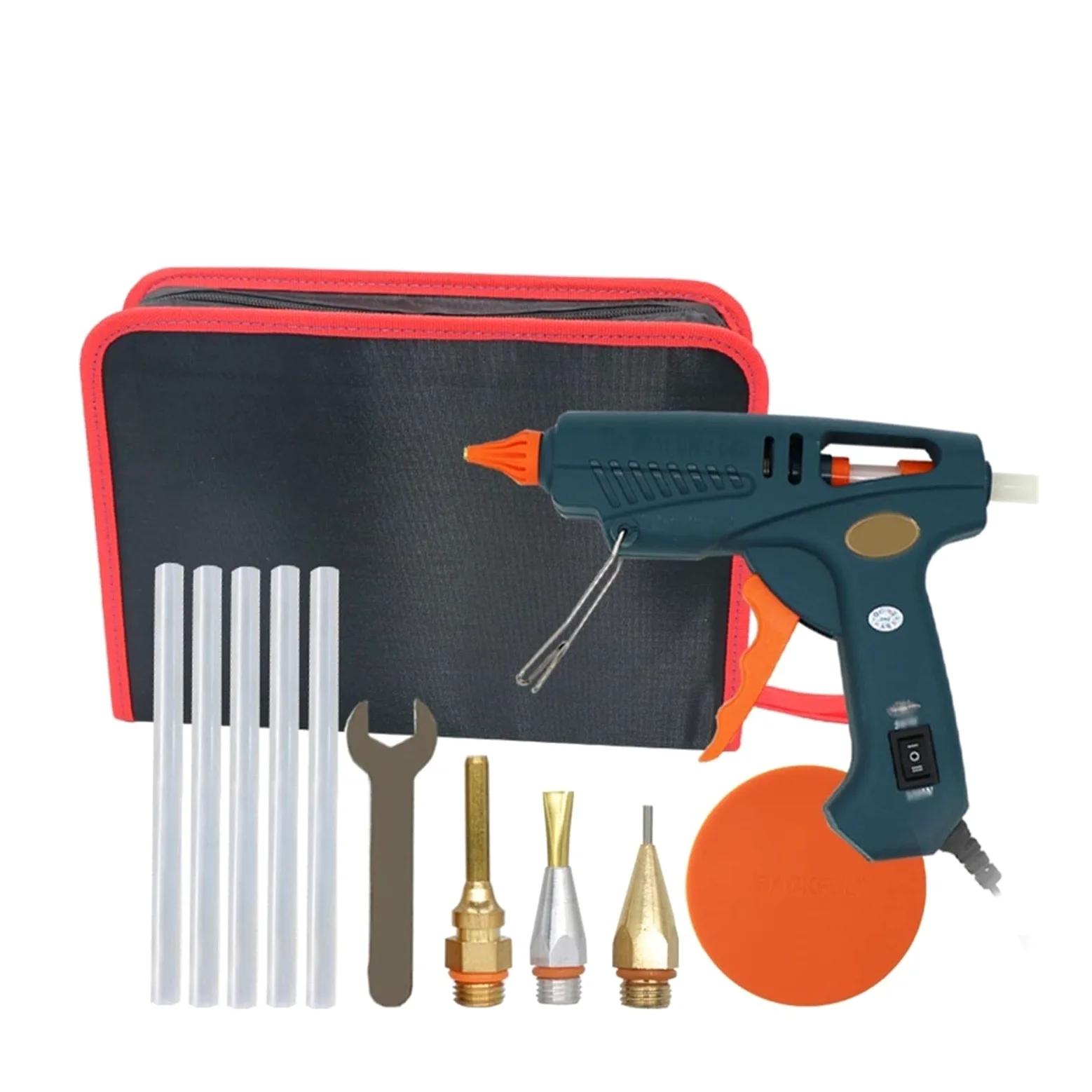 Pistolet Do Kleju Na GorąCo Pistolet Do Klejenia Torba Na Narzędzia Pistolet Do Klejenia Na Gorąco Miedziana Dysza Do 11mm Klej W Sztyfcie Domowe Rękodzieło DIY Klej Gorący Pistolet(Set B)