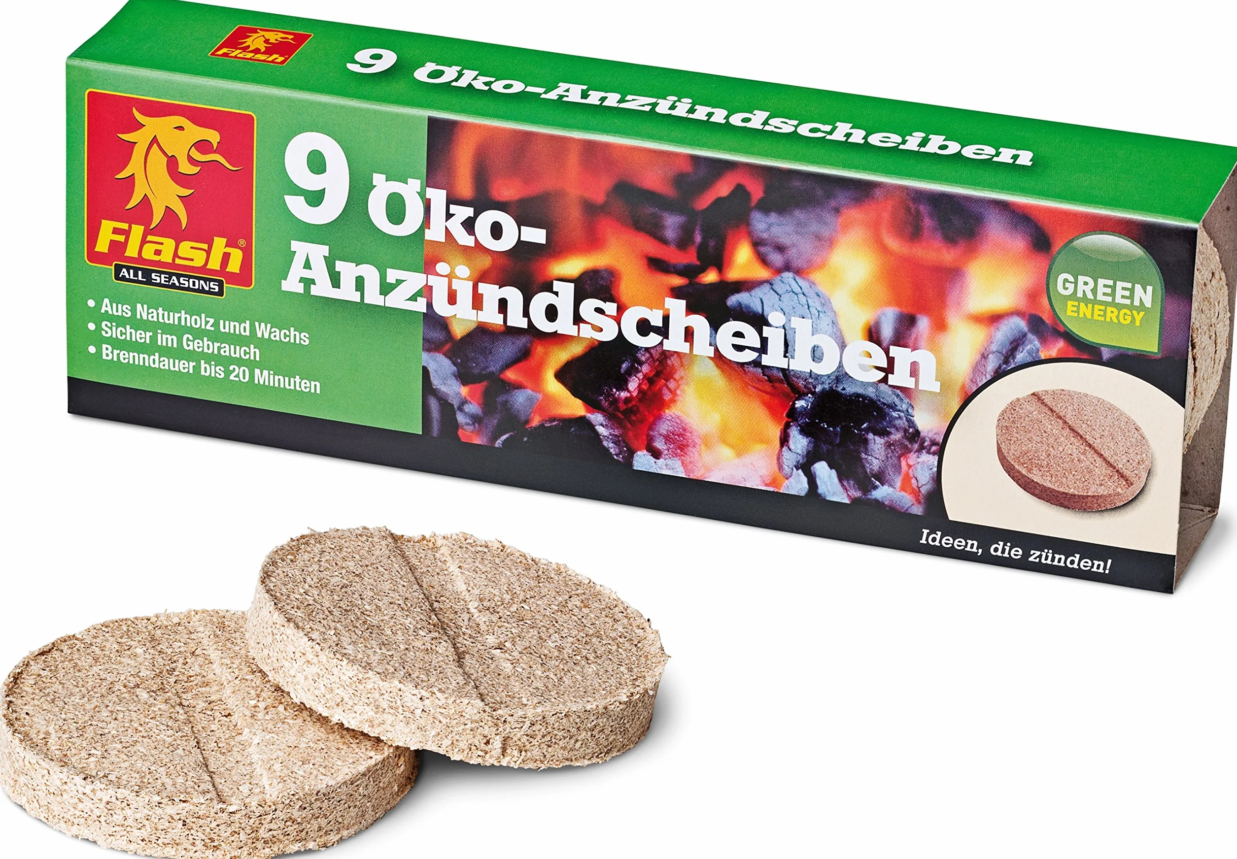 Flash Öko rozpałka drewno i wosk 9 krążków