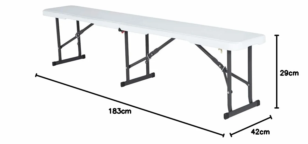 LIFETIME 80305 ławka składana 1,83 m biała 96 cm x 30,5 cm