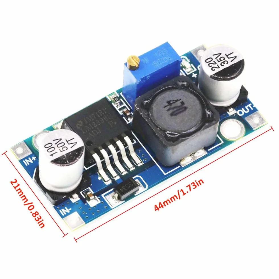 Step Down Converter, Buck Converter, moduł przetwornika Step Down, moduł zasilający, do oświetlenia, dronów i zdjęć powietrza, DC-DC 3A, 3,2-35 V do 1,25-35 V, 4 sztuki