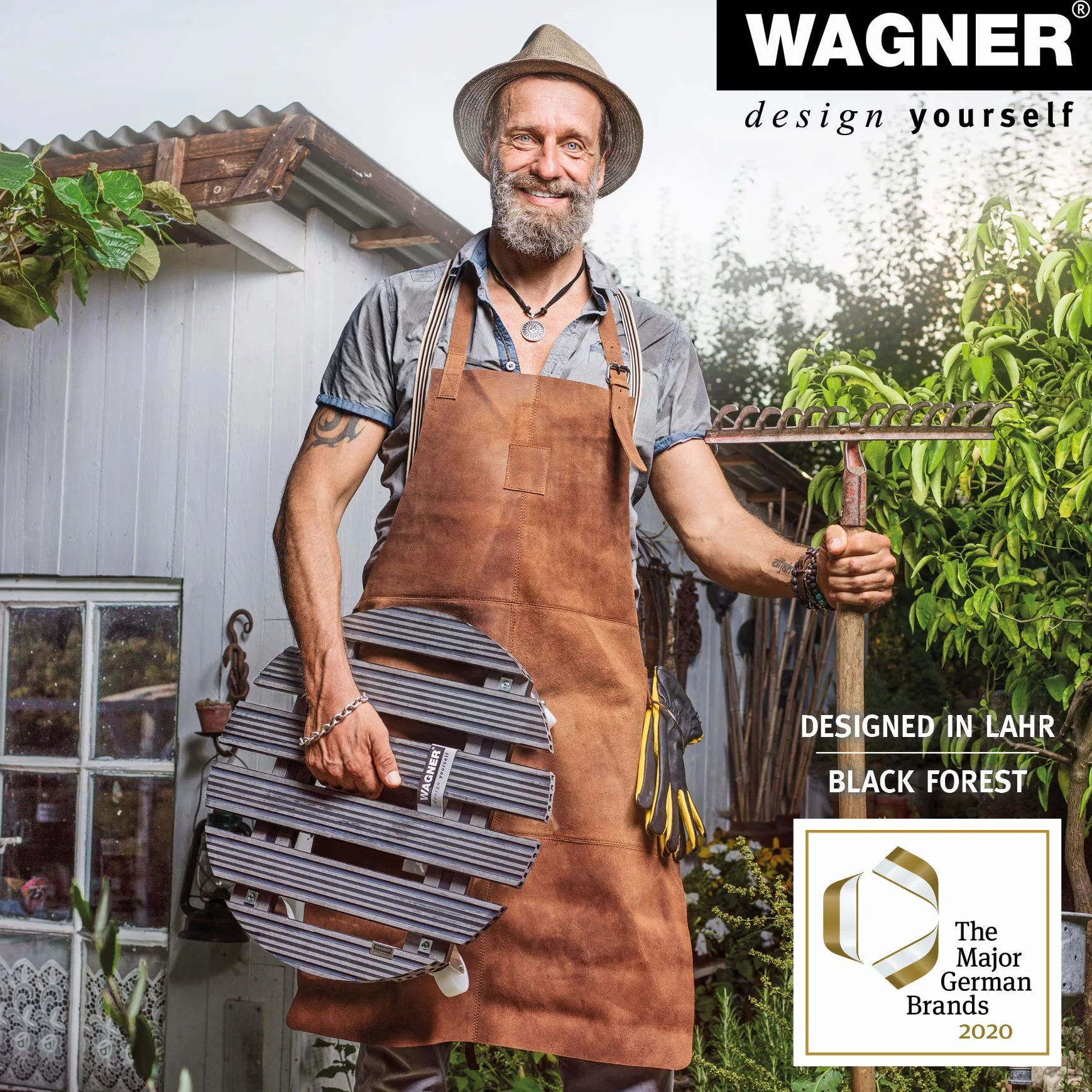 Wagner wałek do roślin WPC 29 x 29 x 8 cm, do stosowania na zewnątrz + do wnętrz, wałek do donicy z kompozytu FSC® Wood Plastic Composite, terakota, nośność 60 kg - 20051001