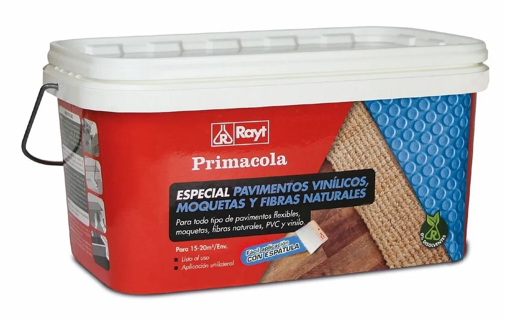 Rayt 555-23 Primacola C-15 klej akrylowy specjalnie do PVC, podłóg winylowych, wykładzin dywanowych, tekstyliów i włókien naturalnych. Nie zawiera rozpuszczalników, łatwe zastosowanie przy użyciu szpachelki, 5 kg.