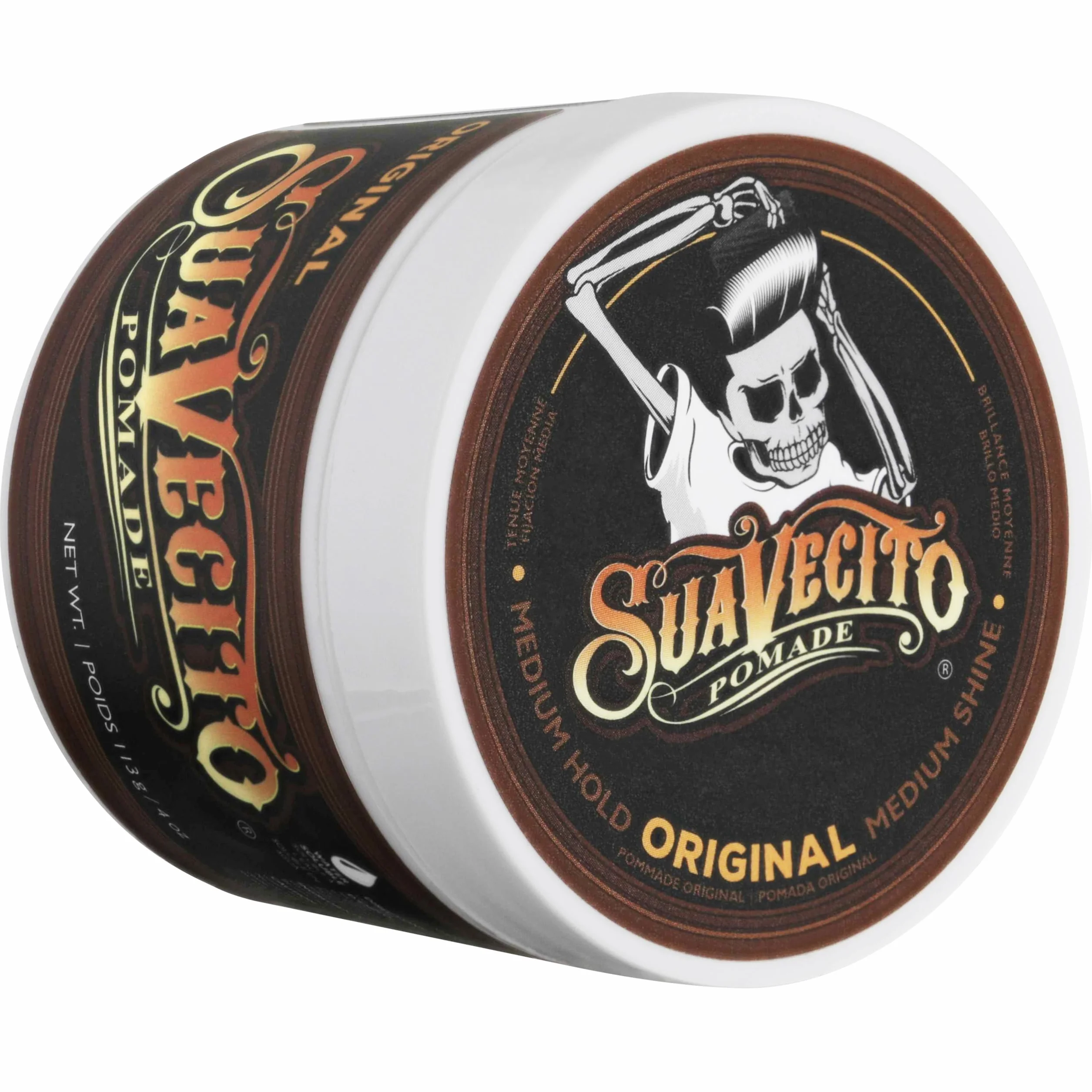 Suavecito Pomade Original Hold, Medium Hold Hair Pomade For Men, Medium Shine Water Based Wax, 4oz/113g