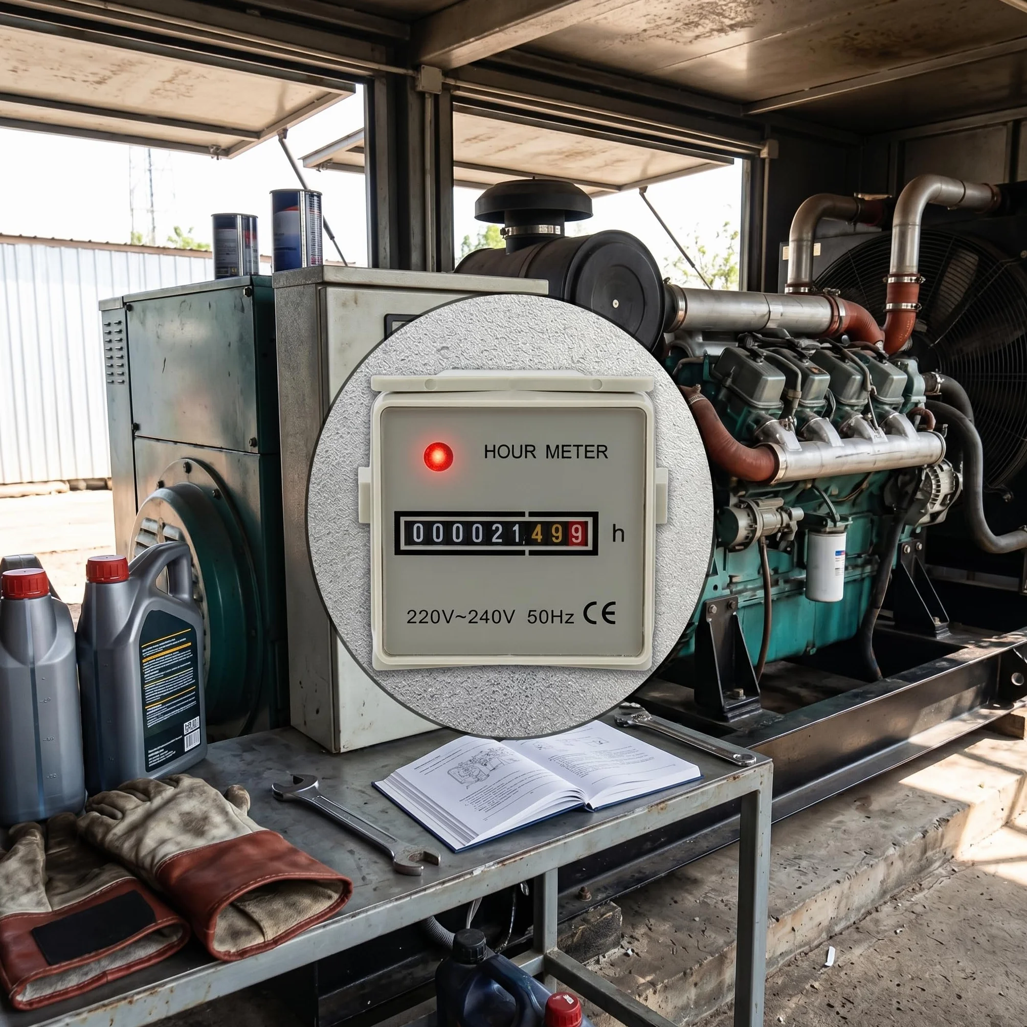 Przemysłowy Licznik Godzin Pracy 220-240V 0,3W dla Zastosowań Przemysłowych i Domowych - Mechaniczny i Elektroniczny Licznik Godzin
