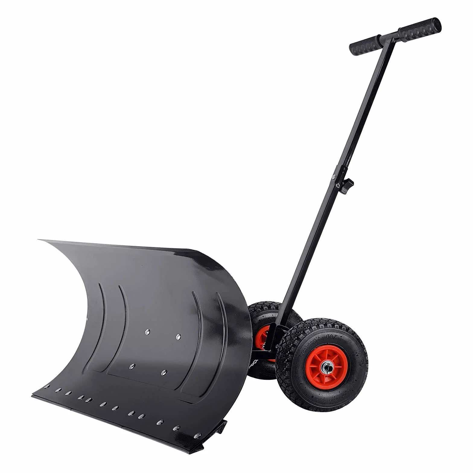 UISBERT Łopata do śniegu z kółkami – 5-stopniowa regulacja wysokości szufli – szufla do śniegu, 75 cm szerokość robocza, wysokość 42 cm