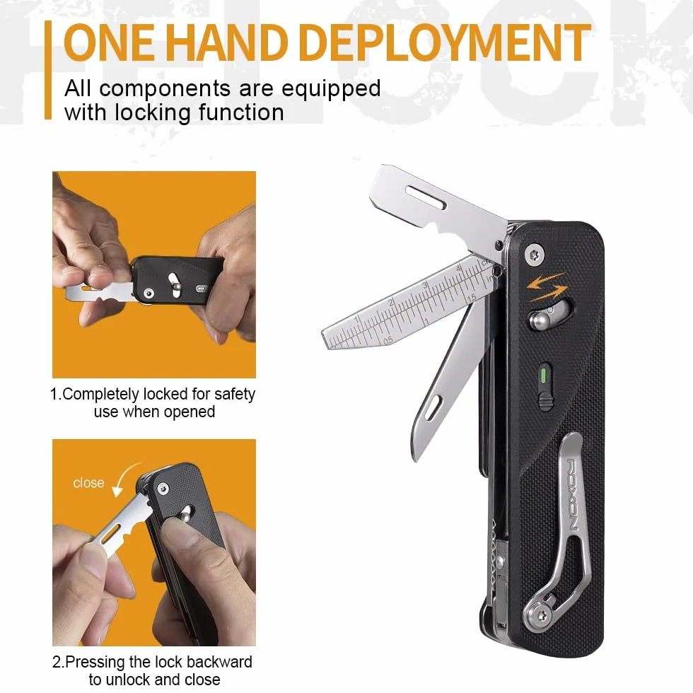 ROXON Multitool S505G Flex Shears o modułowej konstrukcji | solidnymi, dużymi nożyczkami Wymienne ostrza (BA01–BA17) i wymienne narzędzia (FT01–FT12)