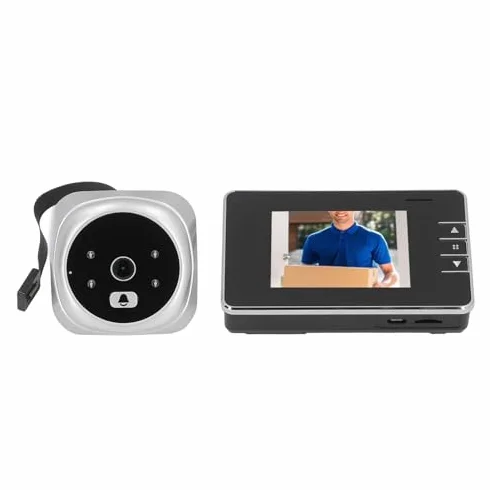 Kamera z Wizjerem do Drzwi, Cyfrowy Dzwonek Wideo z 2-kierunkowym Dźwiękiem, Noktowizorem, Ekranem LCD i Szerokim Kątem 120 Stopni, Cyfrowa Kamera do Drzwi, Kamera z Wizjerem