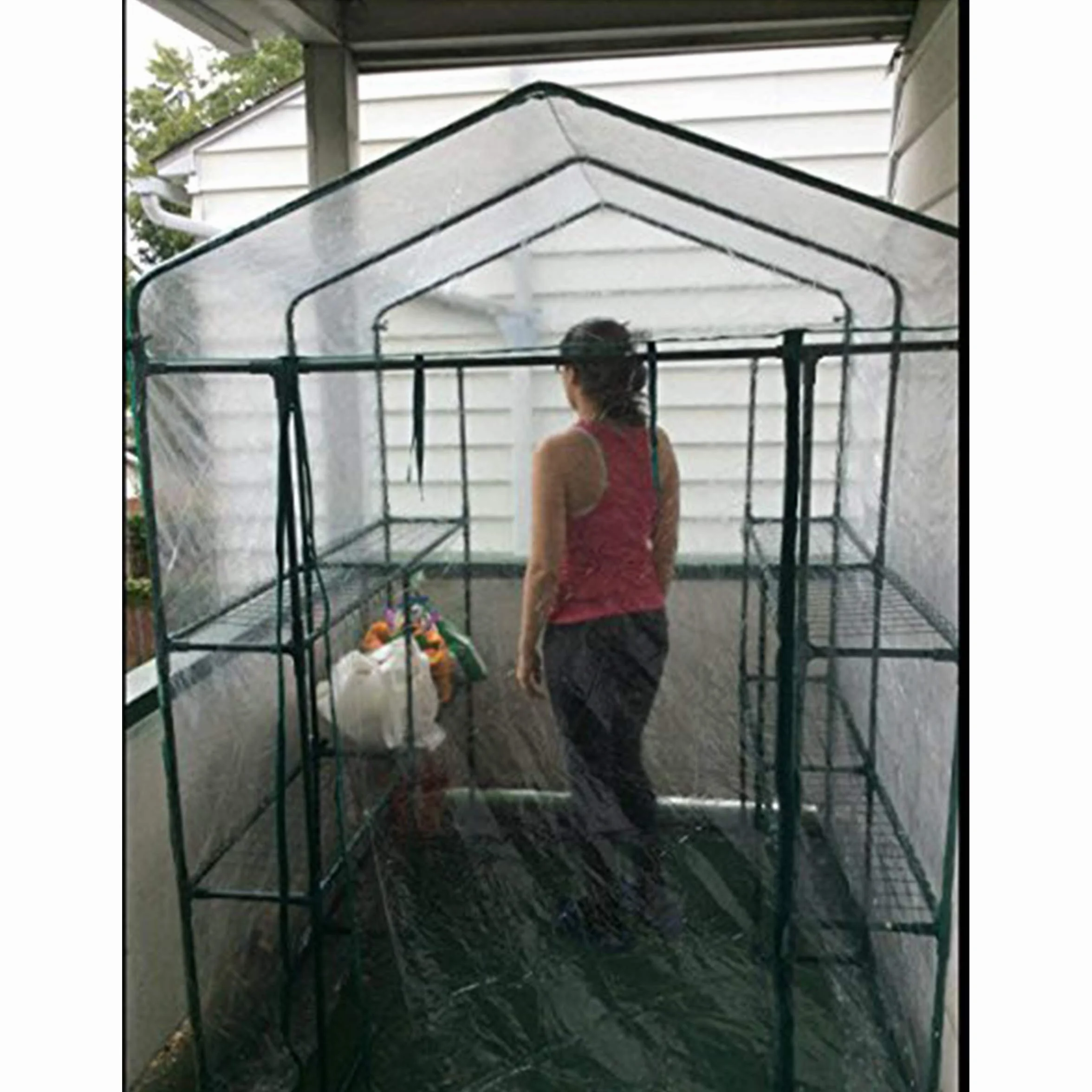 Home-Complete Szklarnia do chodzenia – do wewnątrz i na zewnątrz z 8 stabilnymi półkami – do uprawy roślin, sadzonek, ziół lub kwiatów w dowolnym stojaku ogrodniczym o każdej porze roku