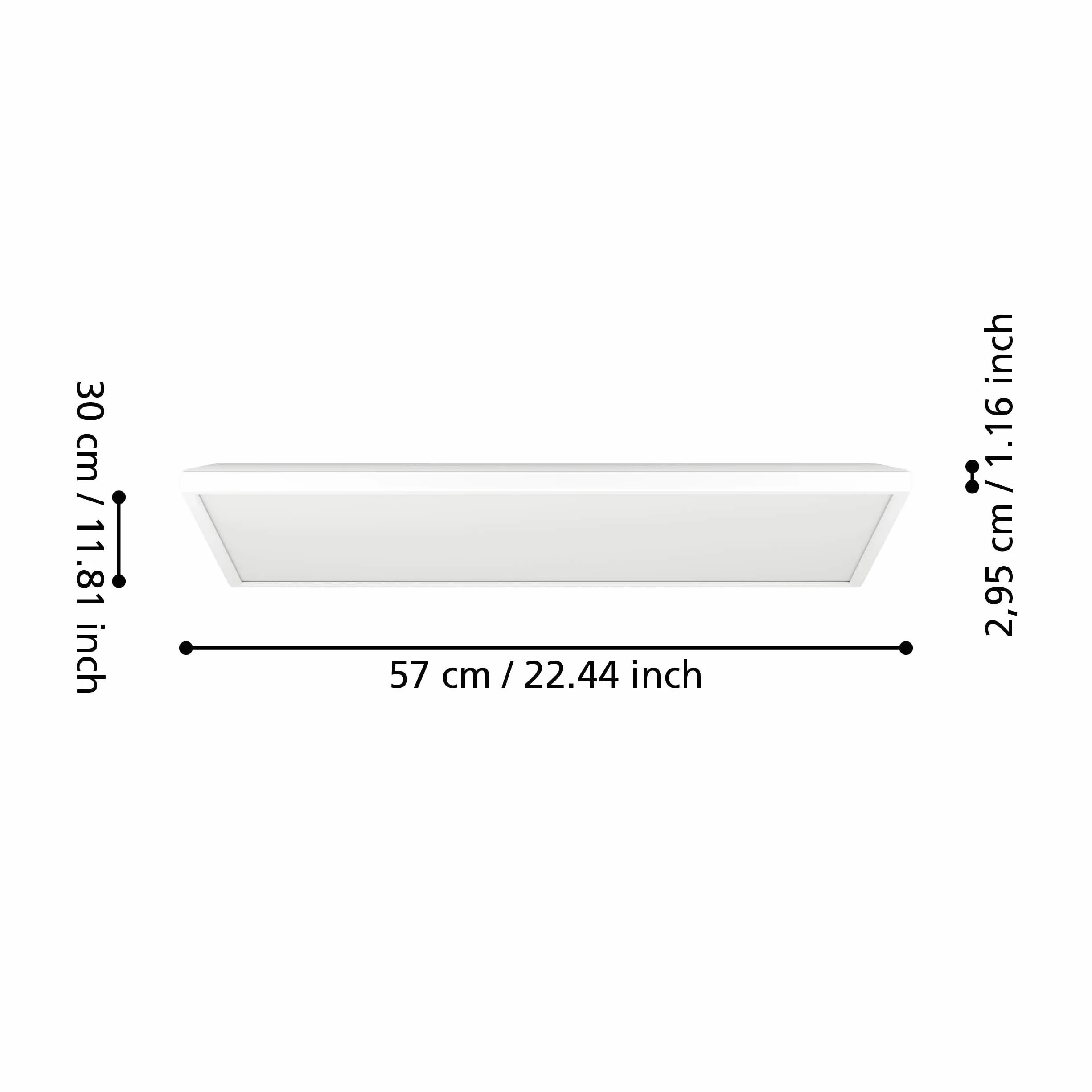 EGLO LED lampa sufitowa Rovito, okrągła lampa łazienkowa | sufitowa lampa łazienkowa z białego tworzywa sztucznego, oświetlenie sufitowe ciepłe i zimne światło, IP44, 57x30 cm