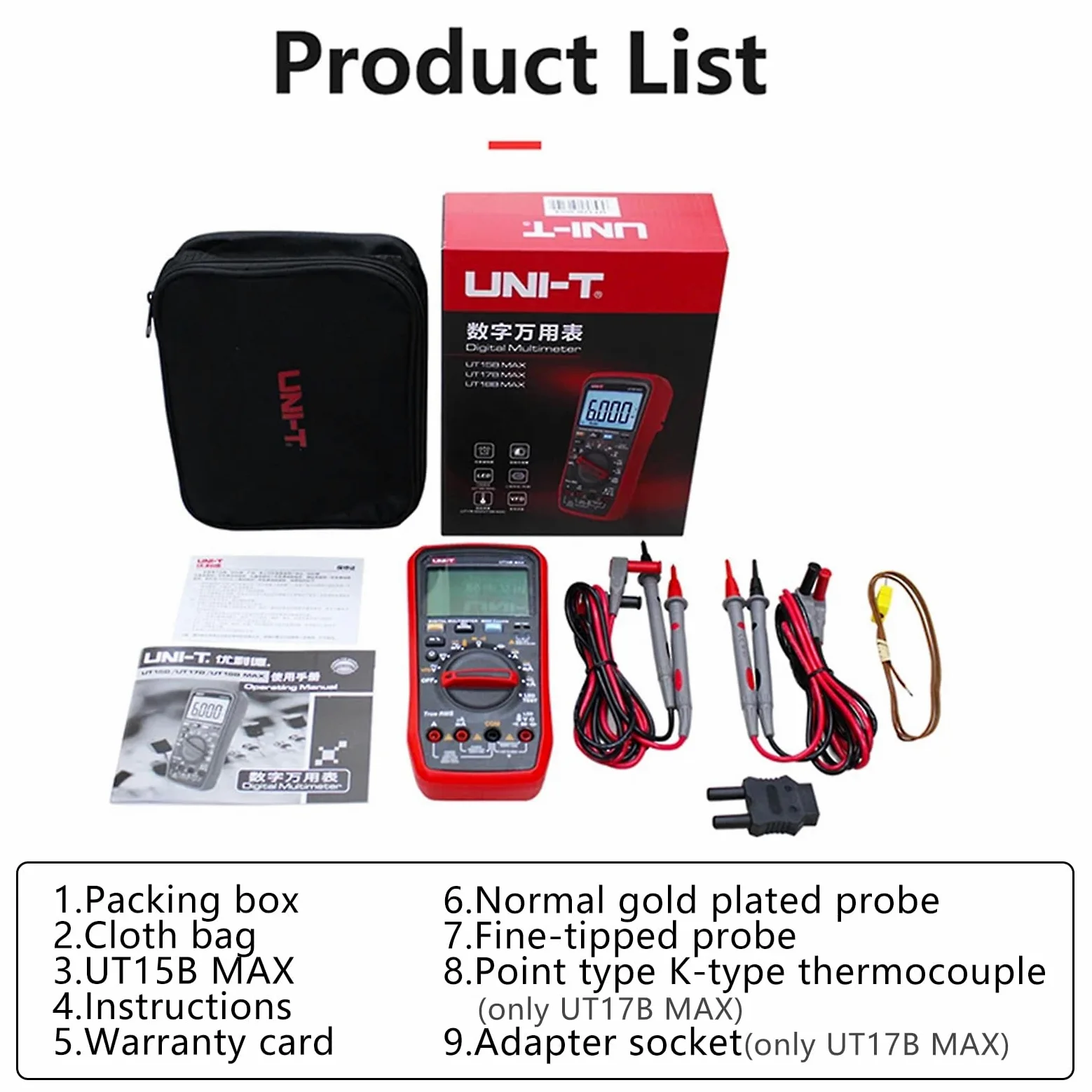 UNI-T UT15B Max cyfrowy multimetr VFD 1000 V AC DC amperomierz, woltomierz, pojemność, częstotliwość, elektryczny multimetr