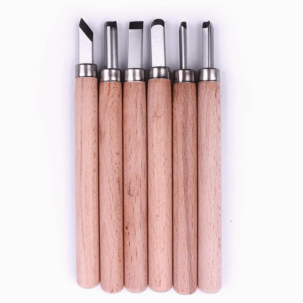 Narzędzia Rzeźbiarskie Dłuta Do Drewna Narzędzia Rzeźbiarskie Dłuto 6 Sztuk Profesjonalny Wood Carving Hand Dusterworking Dustel Dutór Zestaw Narzędzi