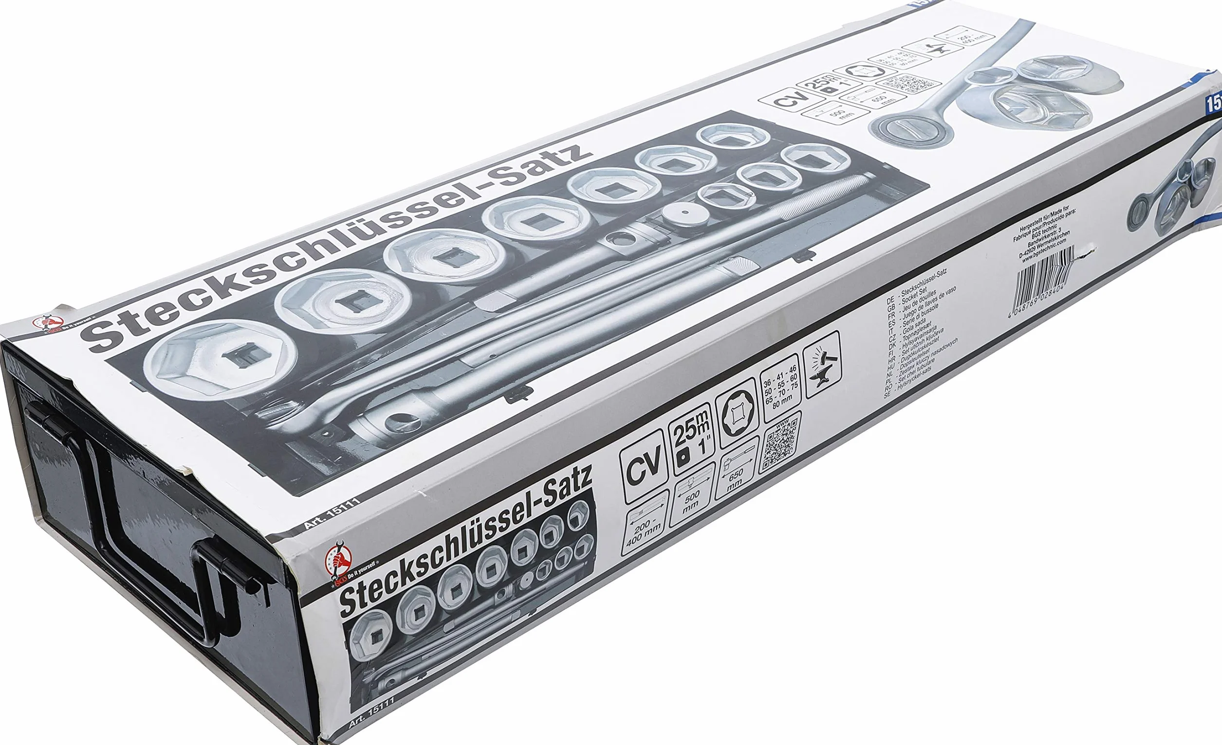 BGS 15111 Zestaw kluczy nasadowych 25 mm (1") 36-80 mm 15 szt.