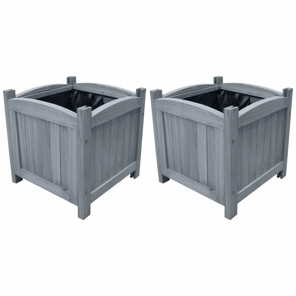 vidaXL Podwyższone donice 2 szt. 30 x 30 x 30 cm lita jodła