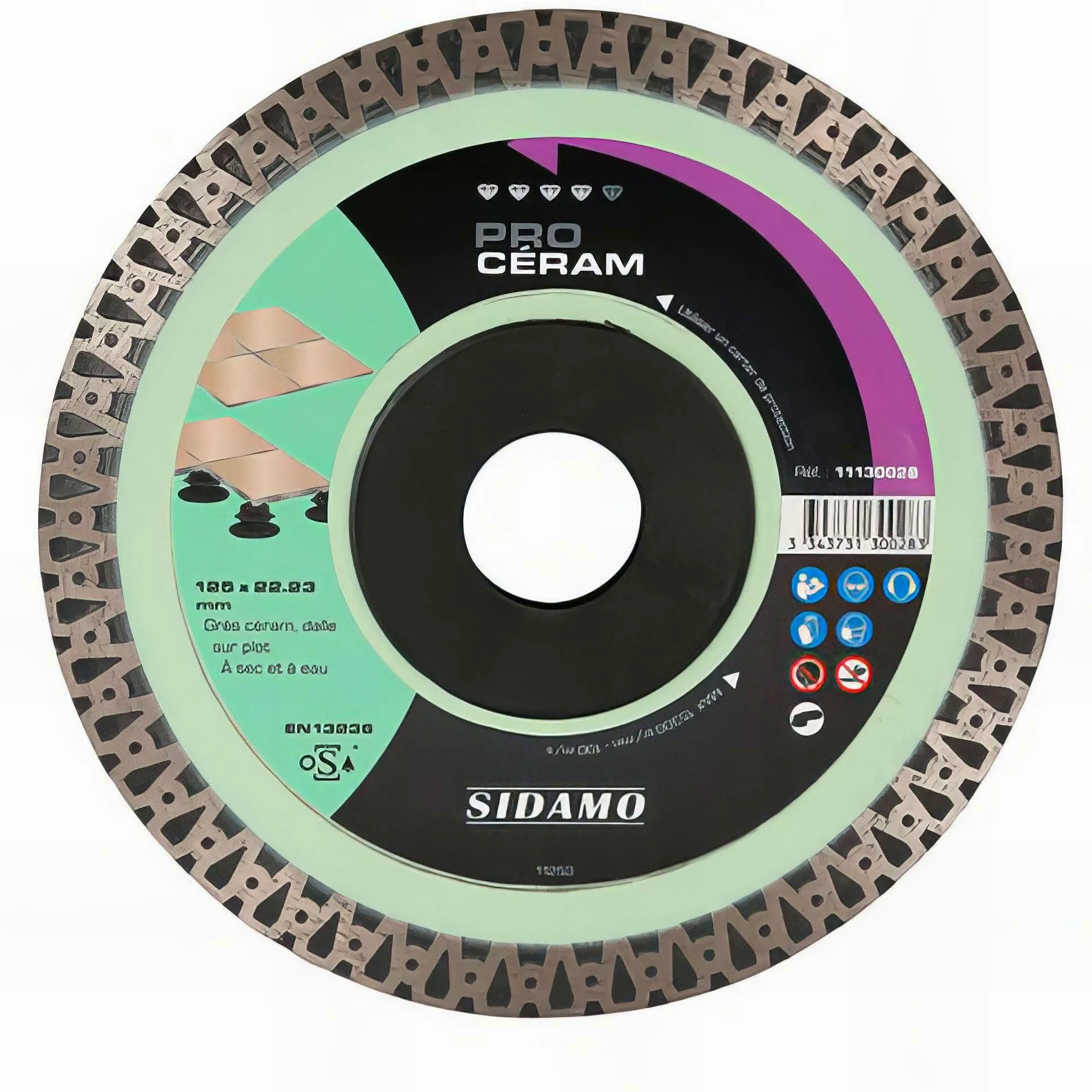 Sidamo - Tarcza diamentowa PRO CÉRAM D. 125 x 22,23 x wys. 10 mm Kamionka/płyta - 11130028 - Sidamo