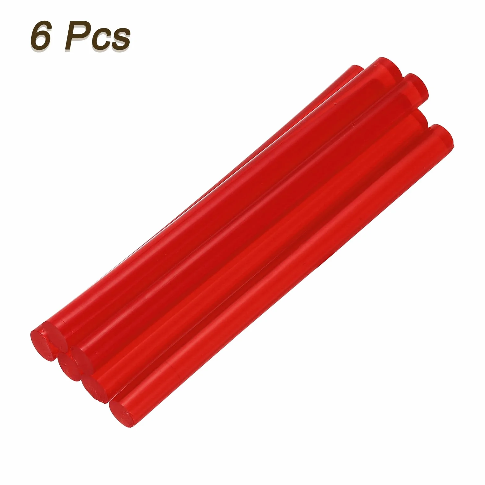 QUARKZMAN 6 sztuk 100 mm x 7 mm mini patyczki klejące do pistoletu do klejenia na gorąco, do naprawy, sztuki, dekoracji, rzemiosła, przezroczyste, czerwone