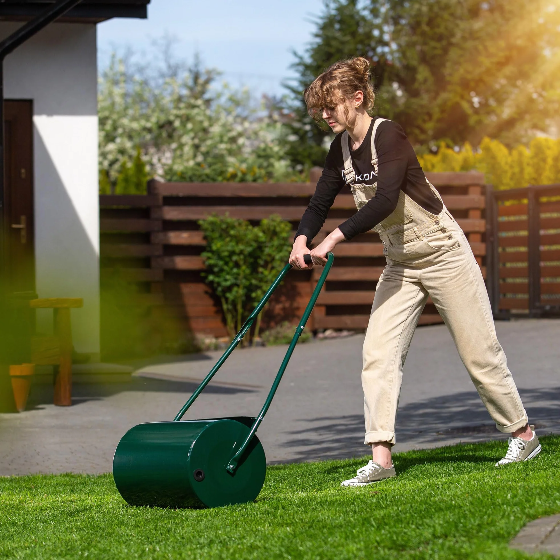 KADAX Walec ogrodowy 50cm wypełniany wodą lub piaskiem metalowy odporny na korozję