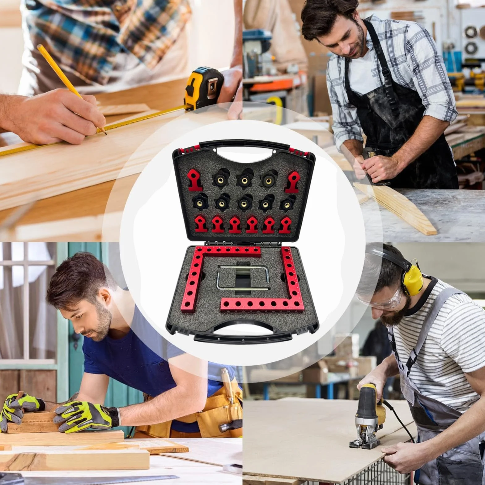 Imadła Kątowe 90 Stopni Aluminiowa Przystawka do Zaciskania Kąta Prostego | Kwadraty Pozycjonujące 90 Stopni do Stolarstwa, Szuflad, Szafek, Ramek na Zdjęcia, dla Hobbystów i