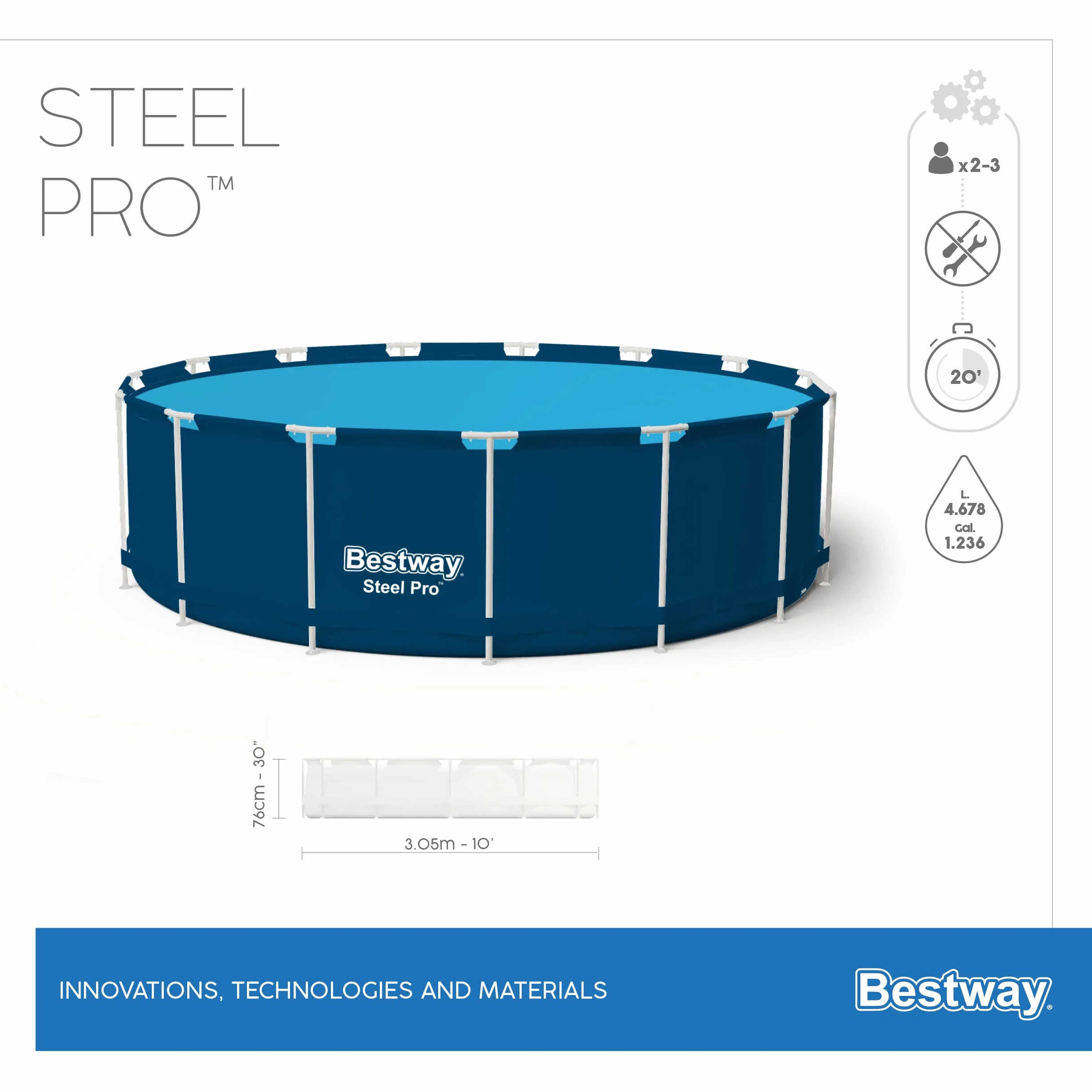 Basen Demontowalny Bestway 305 x 76 cm