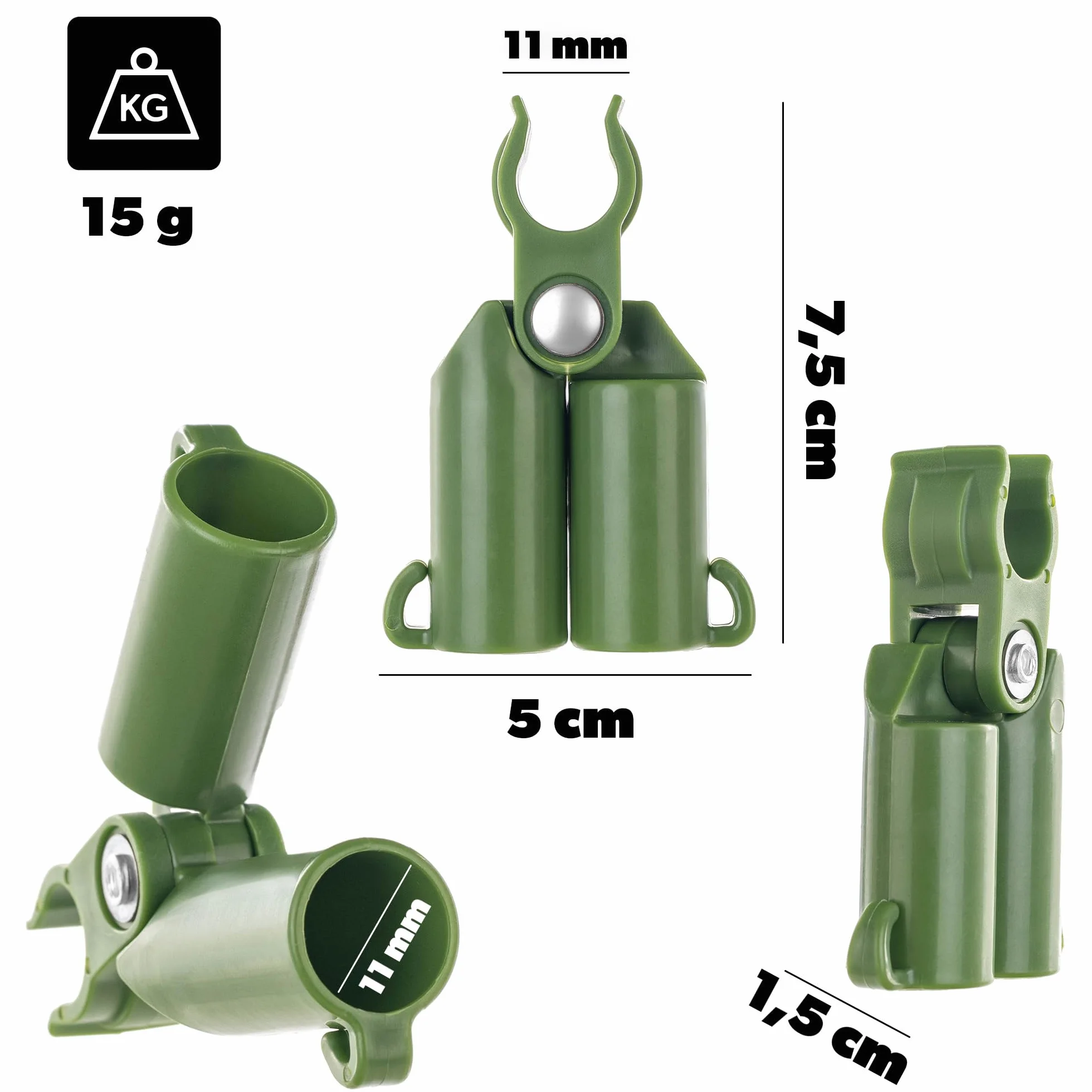 KADAX Zestaw do sadzenia ogórków – 13 x podpora do sadzenia 180 cm, siatka do wspinaczki 1,8 x 3,6 m, 5 x łączniki do sadzenia, 30 m drutu ogrodowego – Podpora do wspinaczki ogórków, Kratka do