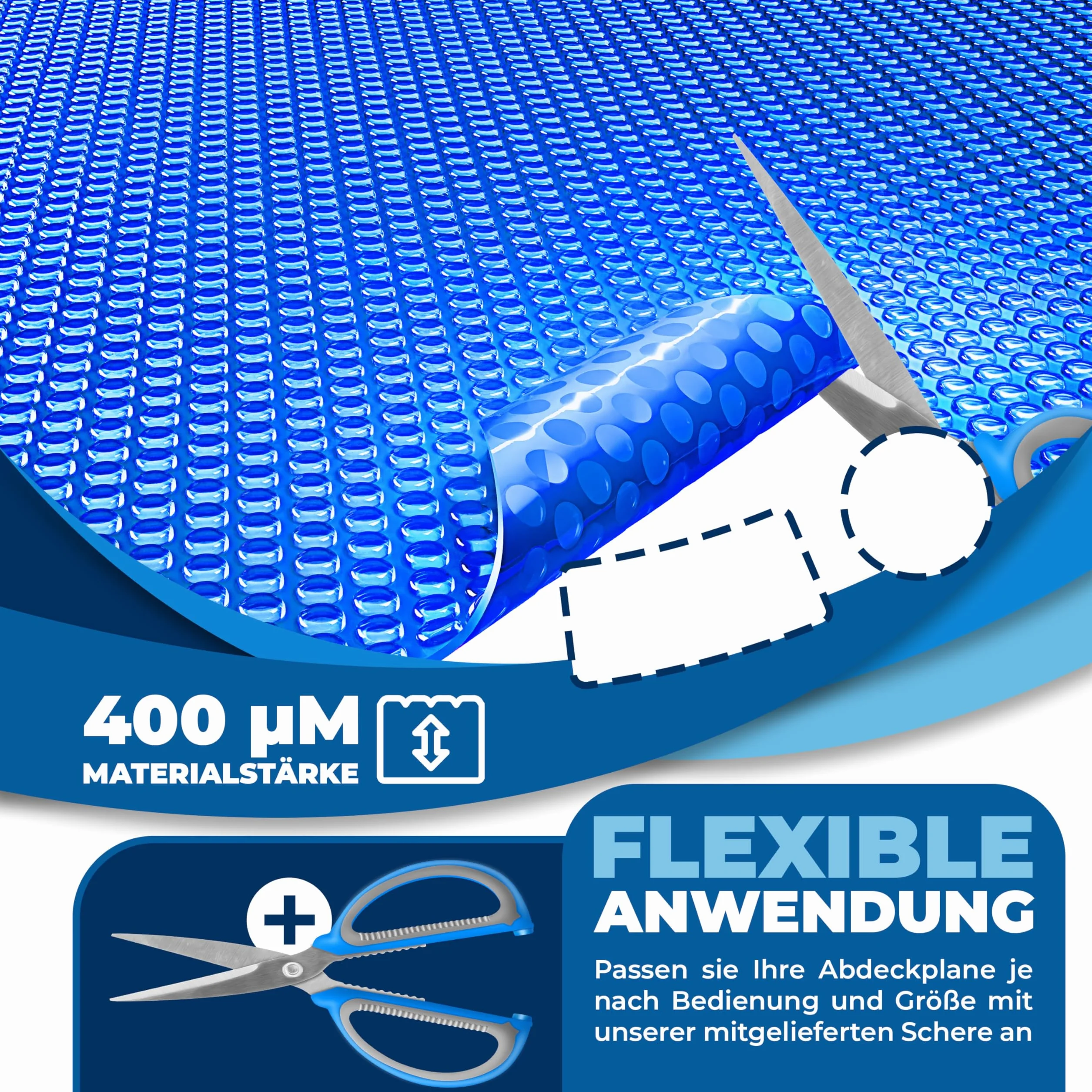 KESSER Plandeka solarna do basenu okrągła Ø 427 cm 120 µm folia solarna do podgrzewania wody