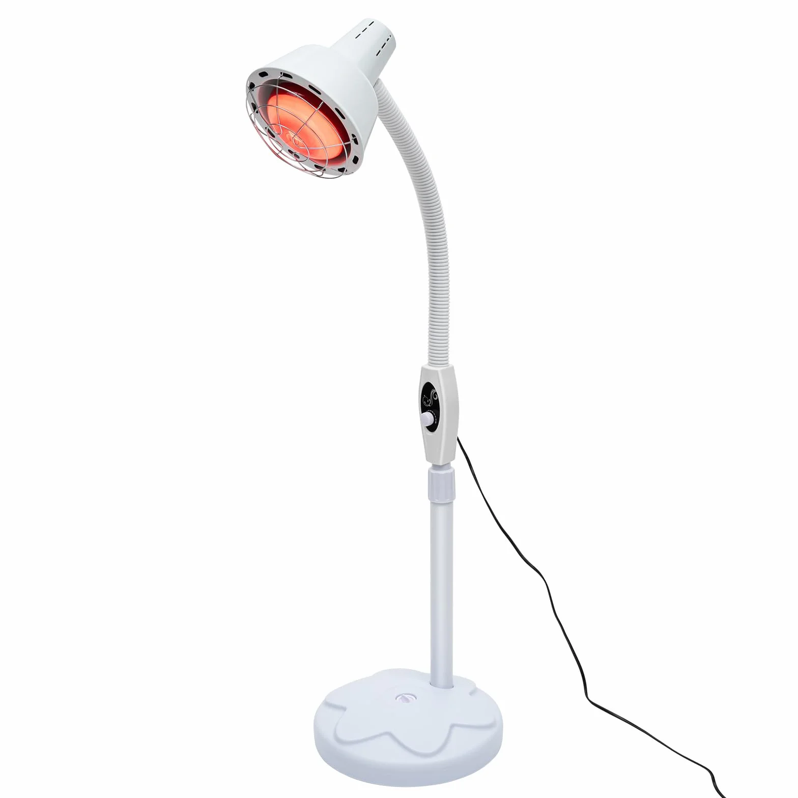 Lampa na podczerwień 275 W, zdalna lampa na podczerwień, terapia na podczerwień, z elastycznym ramieniem, do łagodzenia bólu, regulowana 360° lampa na podczerwień