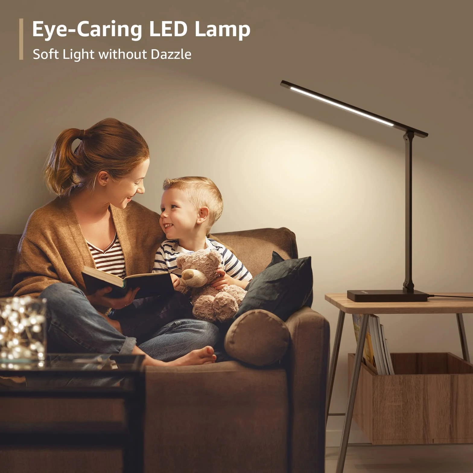 Lepro Lampa biurkowa z portem USB 655 lm, lampa biurkowa 15 W z adapterem, 3 tryby kolorów i 5 poziomów jasności, możliwość ściemniania, antyodblaskowa, do czytania, manikiurzystki, czarna