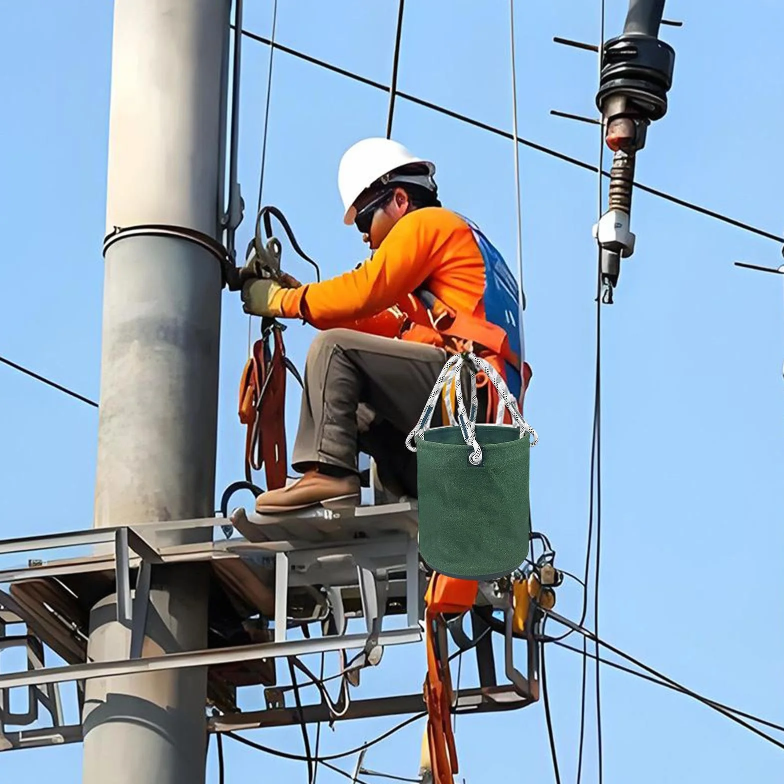 Elektryczna Torba w Kształcie Wiadra na Narzędzia Torba Wiadro Organizator | Pojemnik Na Sprzęt Elektryczny Dla Ogrodnika Stolarza