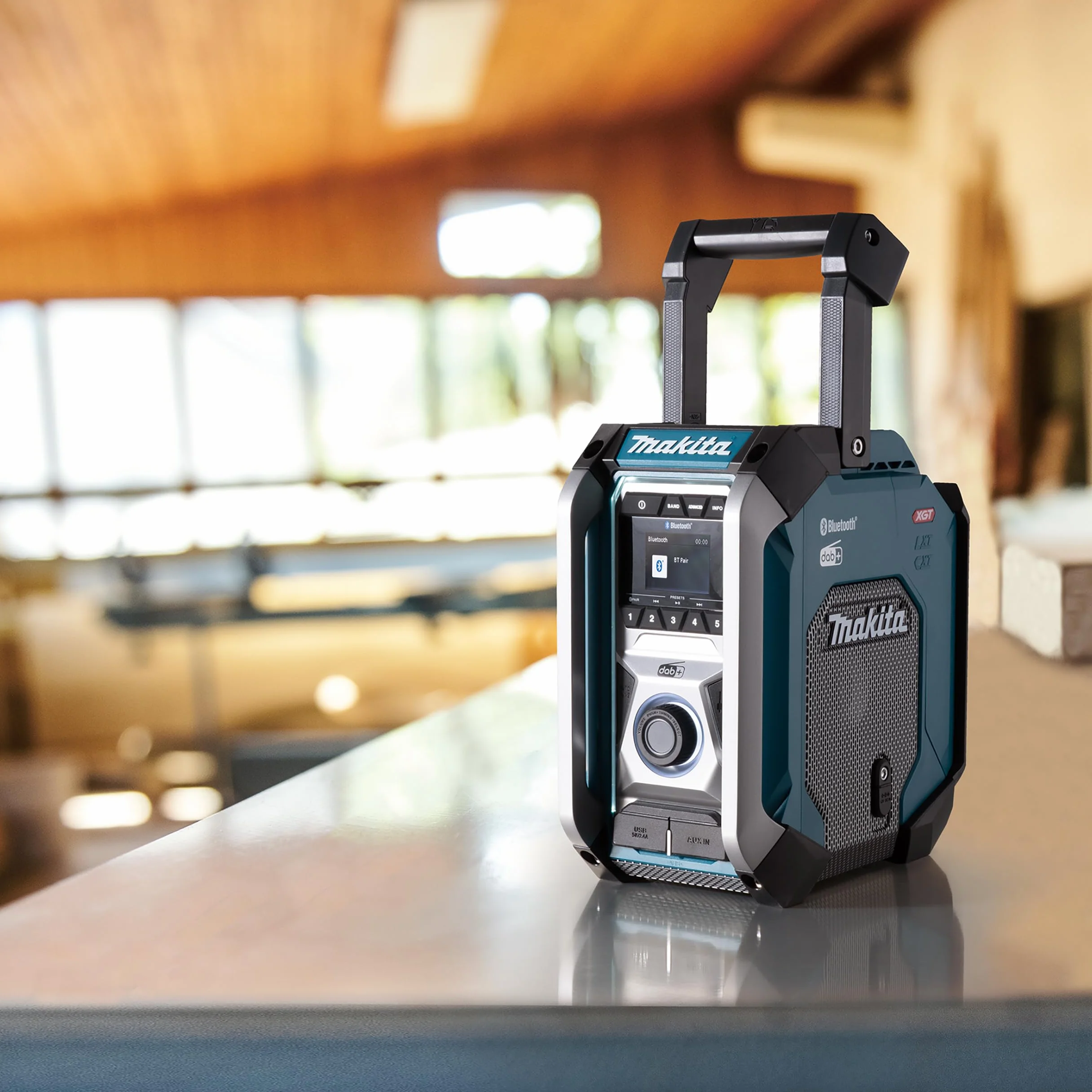 Makita MR007GZ akumulatorowe radio budowlane 18 V-40 V maks. (bez akumulatora, bez ładowarki), petrol